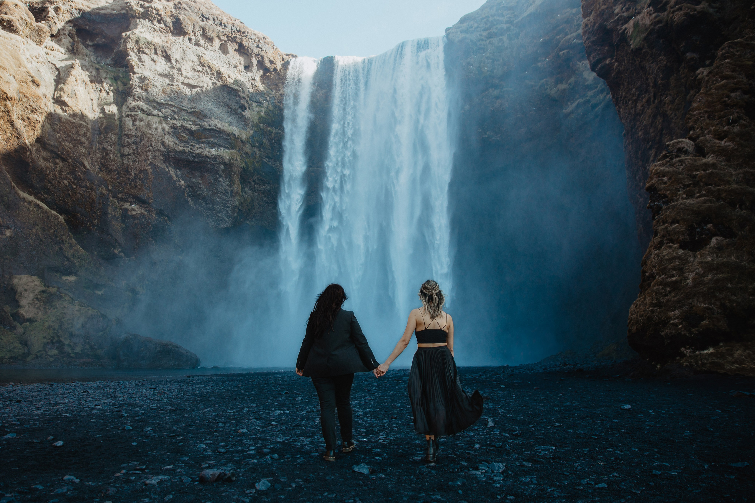 Same Sex Wedding at Iceland Black Sand Beach. Iceland elopement photographer & videographer