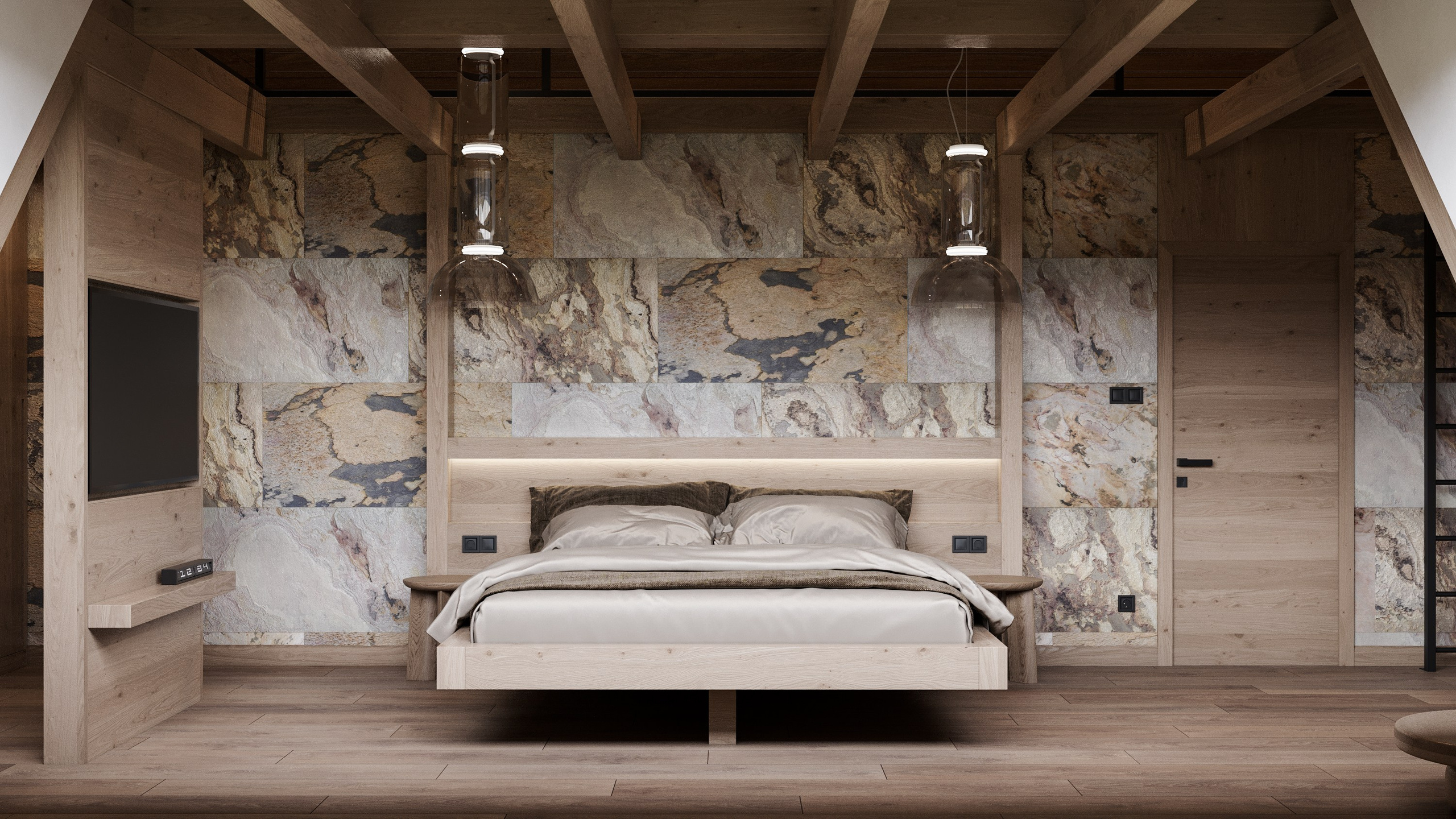 HOTELOVÝ POKOJ č.2 V HORSKÉ CHATĚ. Filipenka architects