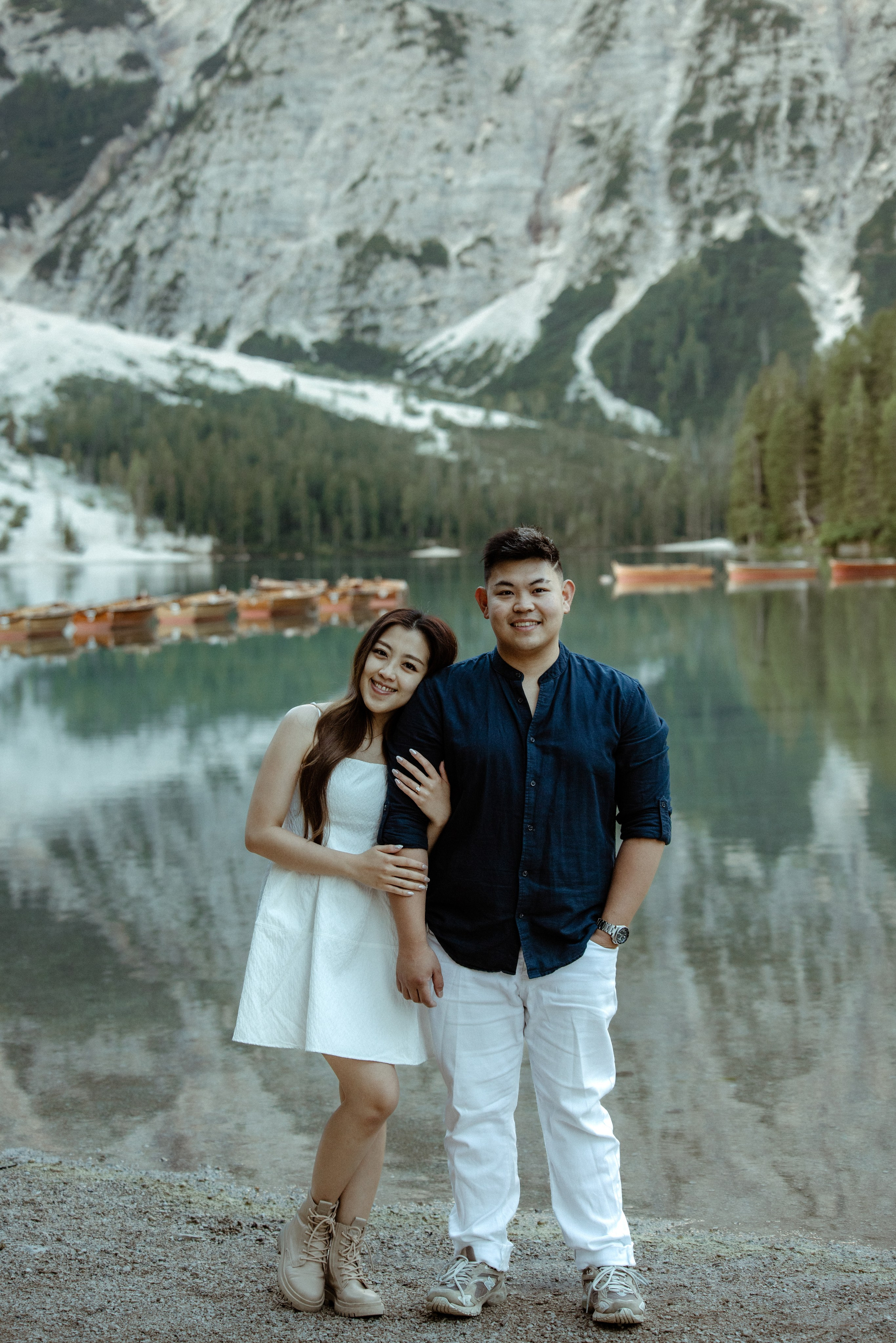 Sunrise proposal at Lago di Braies | Dreamy engagement in the Dolomites. Iceland elopement photo and video | Nikolaichik Photo