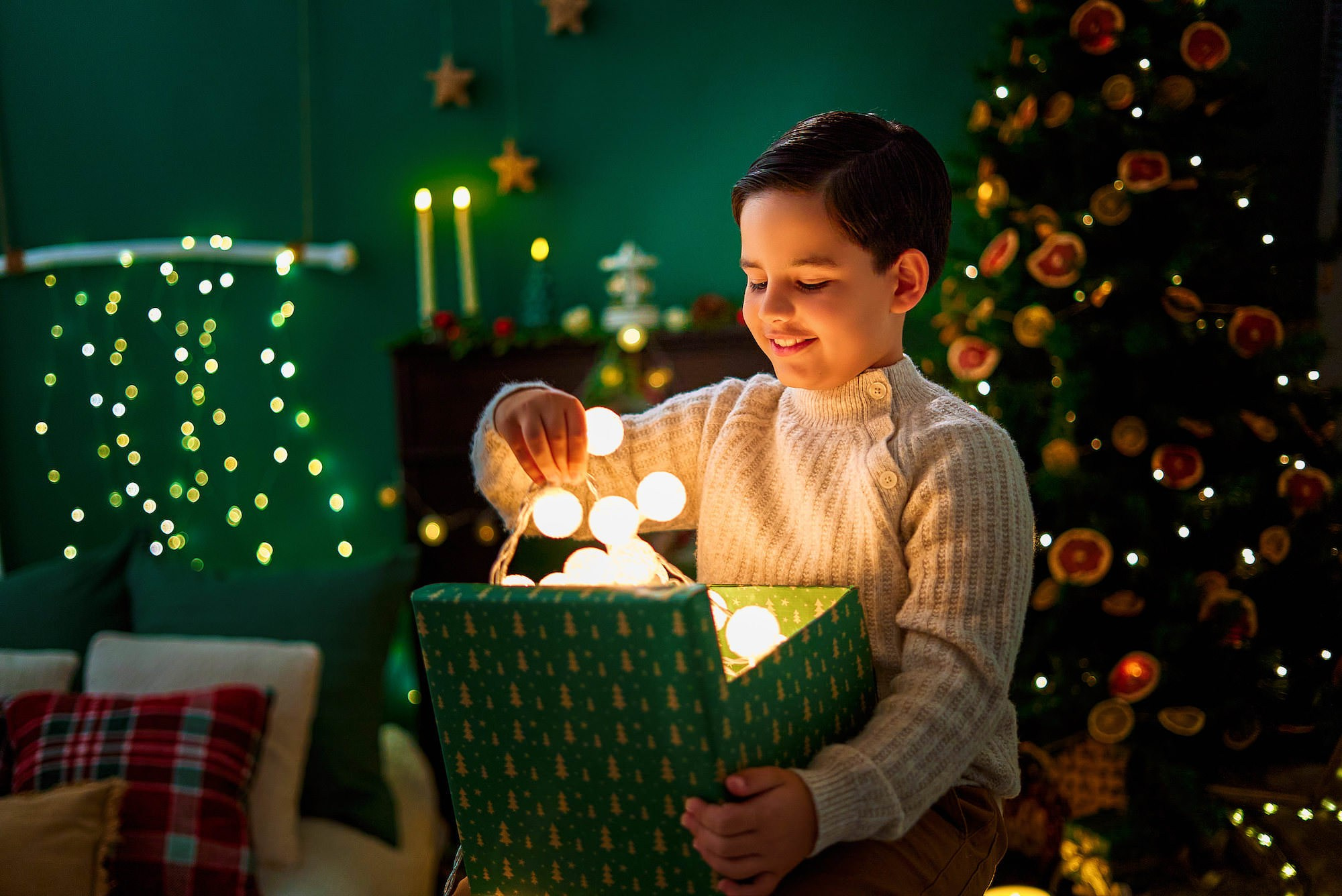 Sesión de fotos Navidad Tenerife. Fotógrafos en Tenerife dedicados a la fotografía de bebes, niños y familia