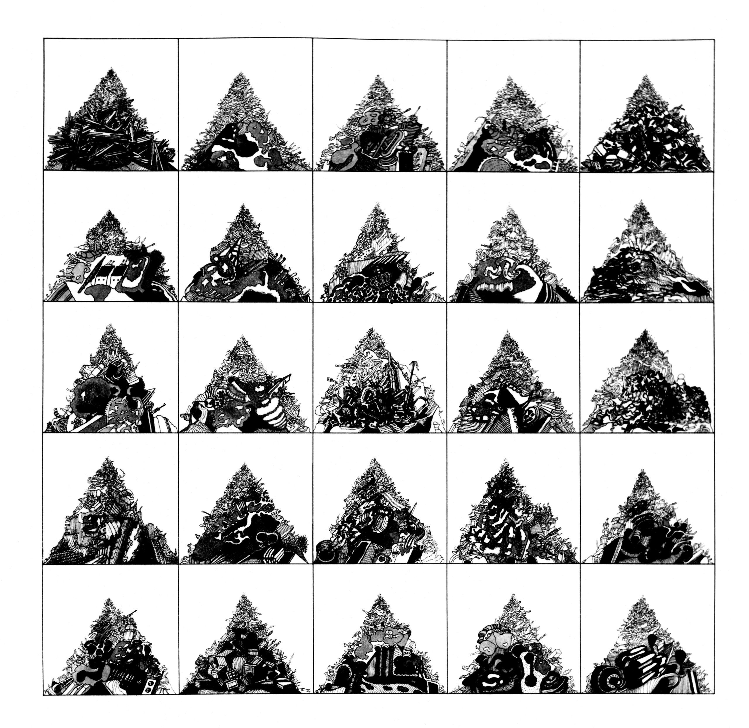 Dumps, ink, 1975, Museum of Art in Łódź