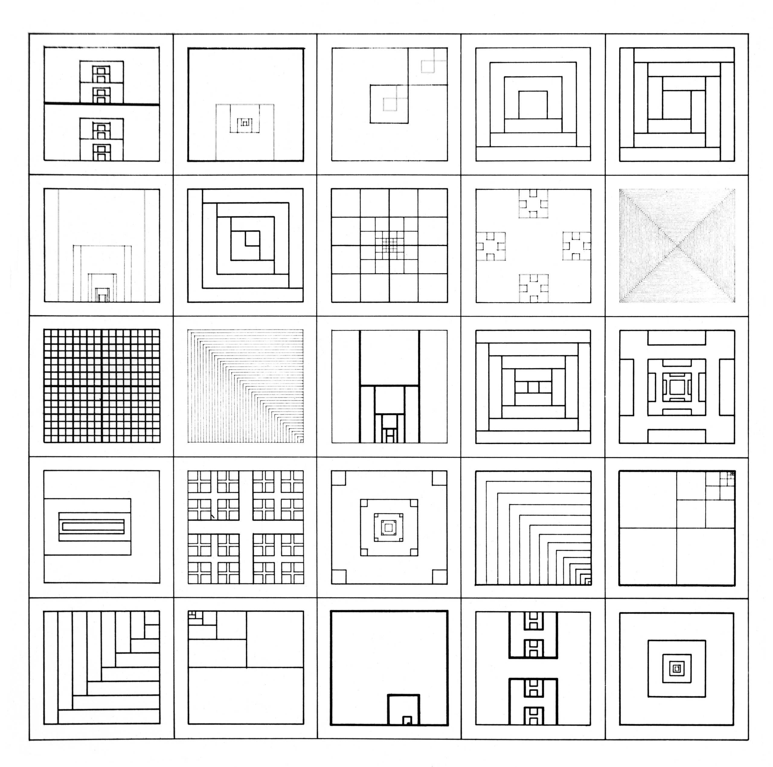 Divided squares, ink, 1975, Museum of Art in Łódź