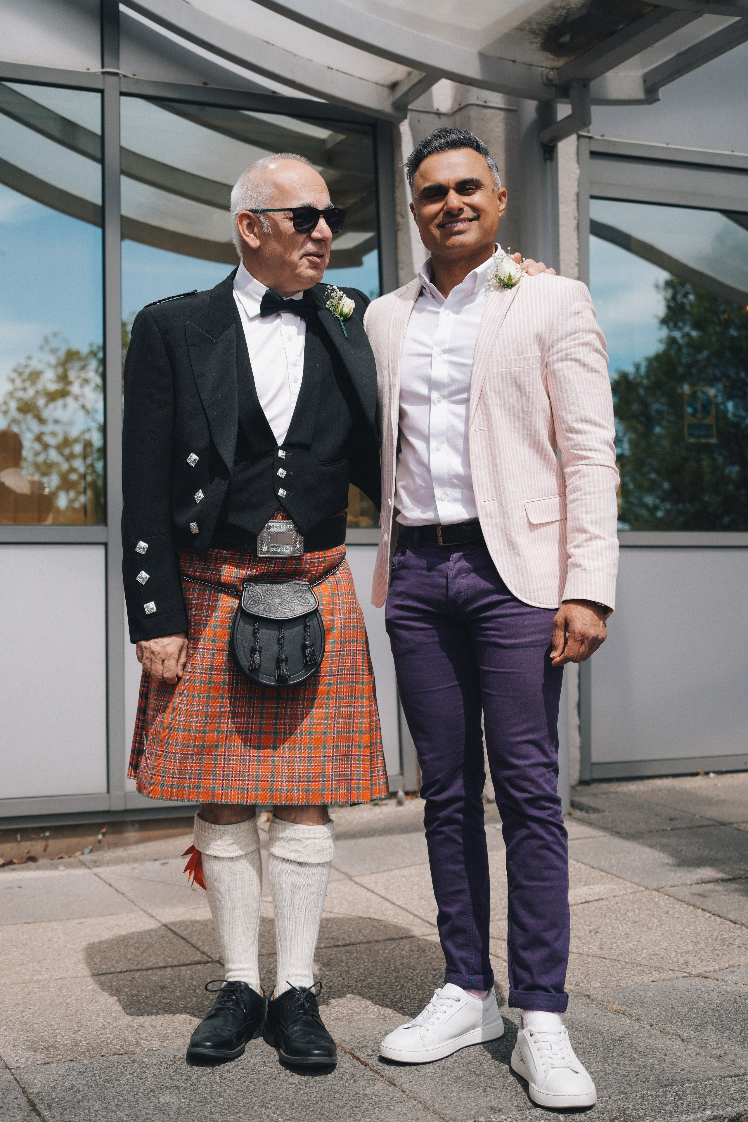 Guests gathered outside Solihull Register Office waiting for the newlyweds