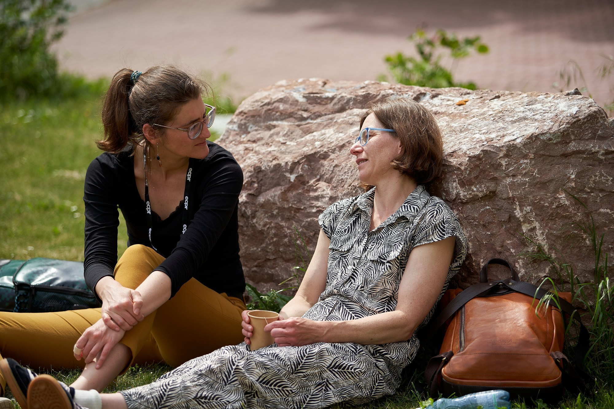 Scholars take a break before returning to discussions at the ECPR conference in Prague.