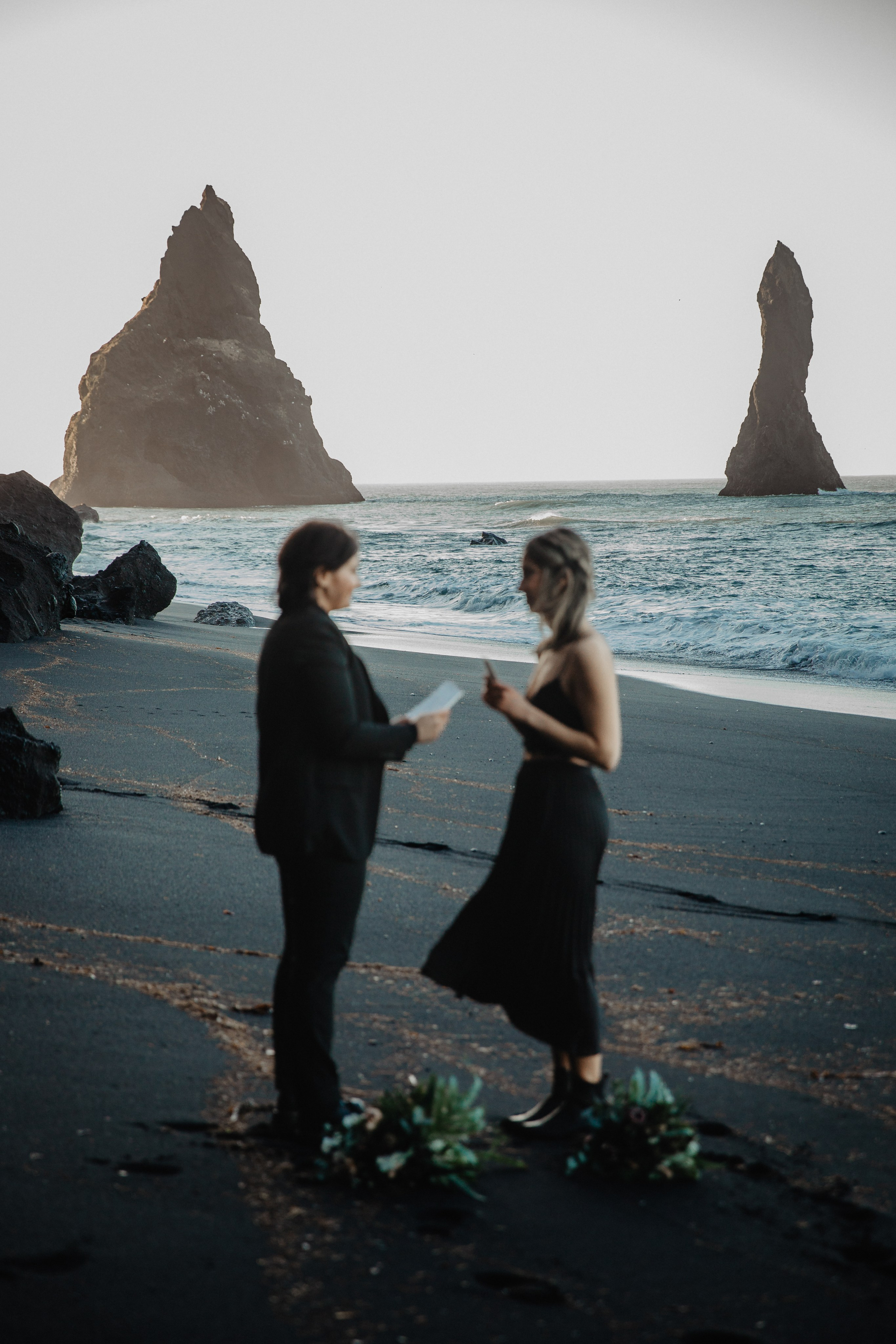 Same Sex Wedding at Iceland Black Sand Beach. Iceland elopement photographer & videographer