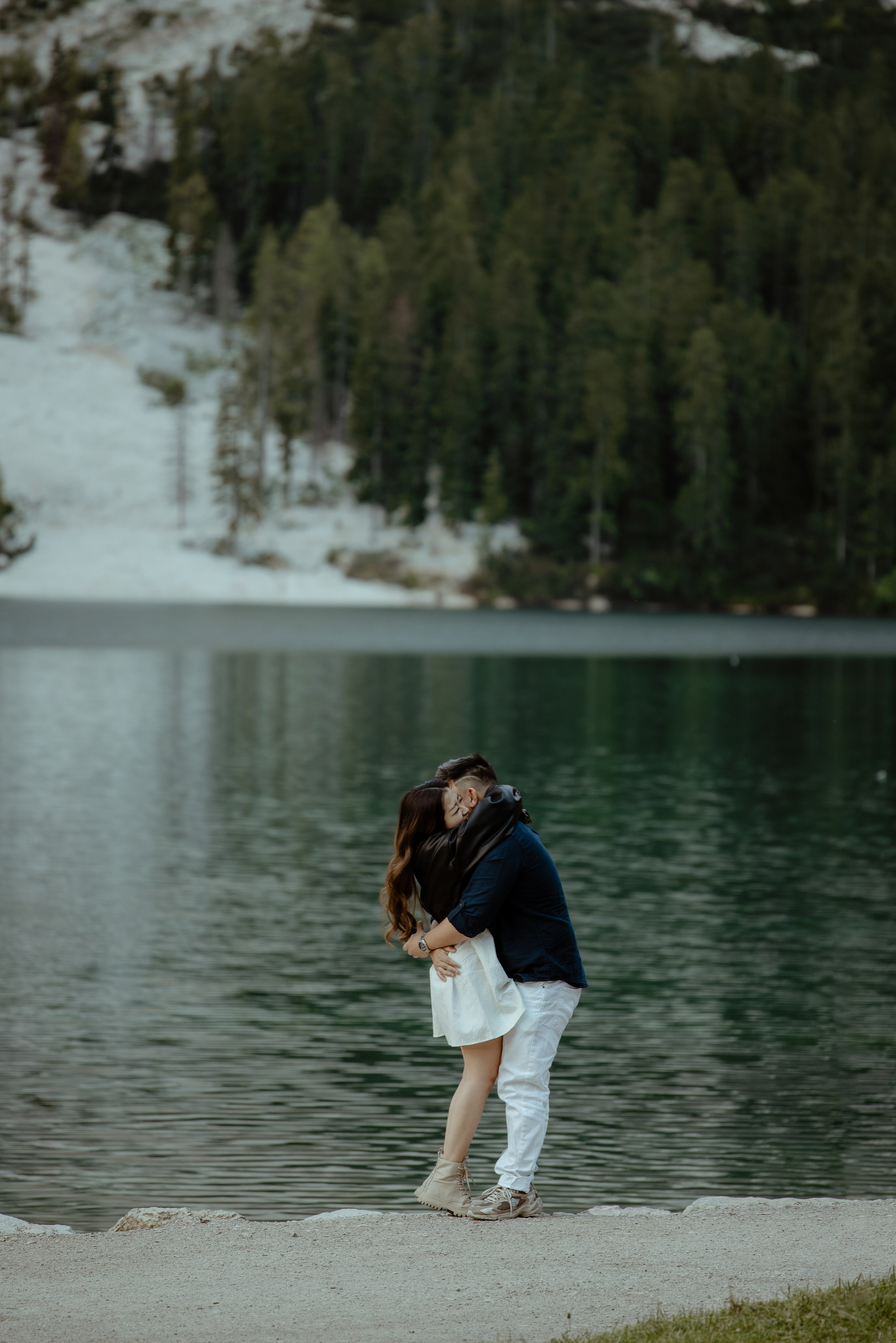 Sunrise proposal at Lago di Braies | Dreamy engagement in the Dolomites. Iceland elopement photo and video | Nikolaichik Photo
