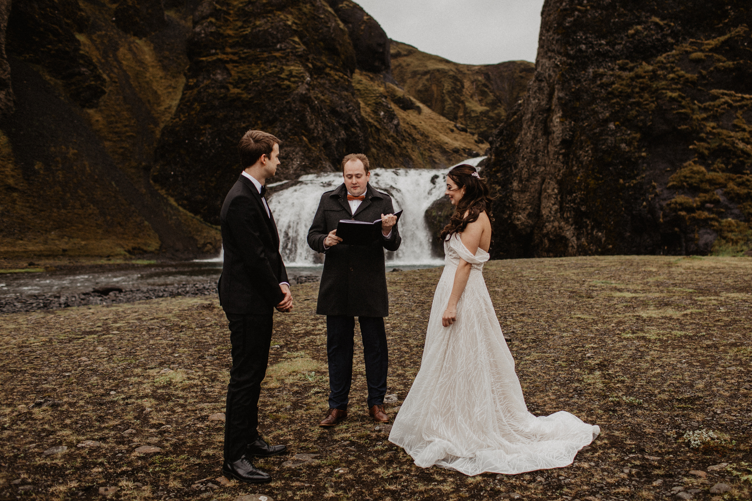 secret waterfall elopement in Iceland
