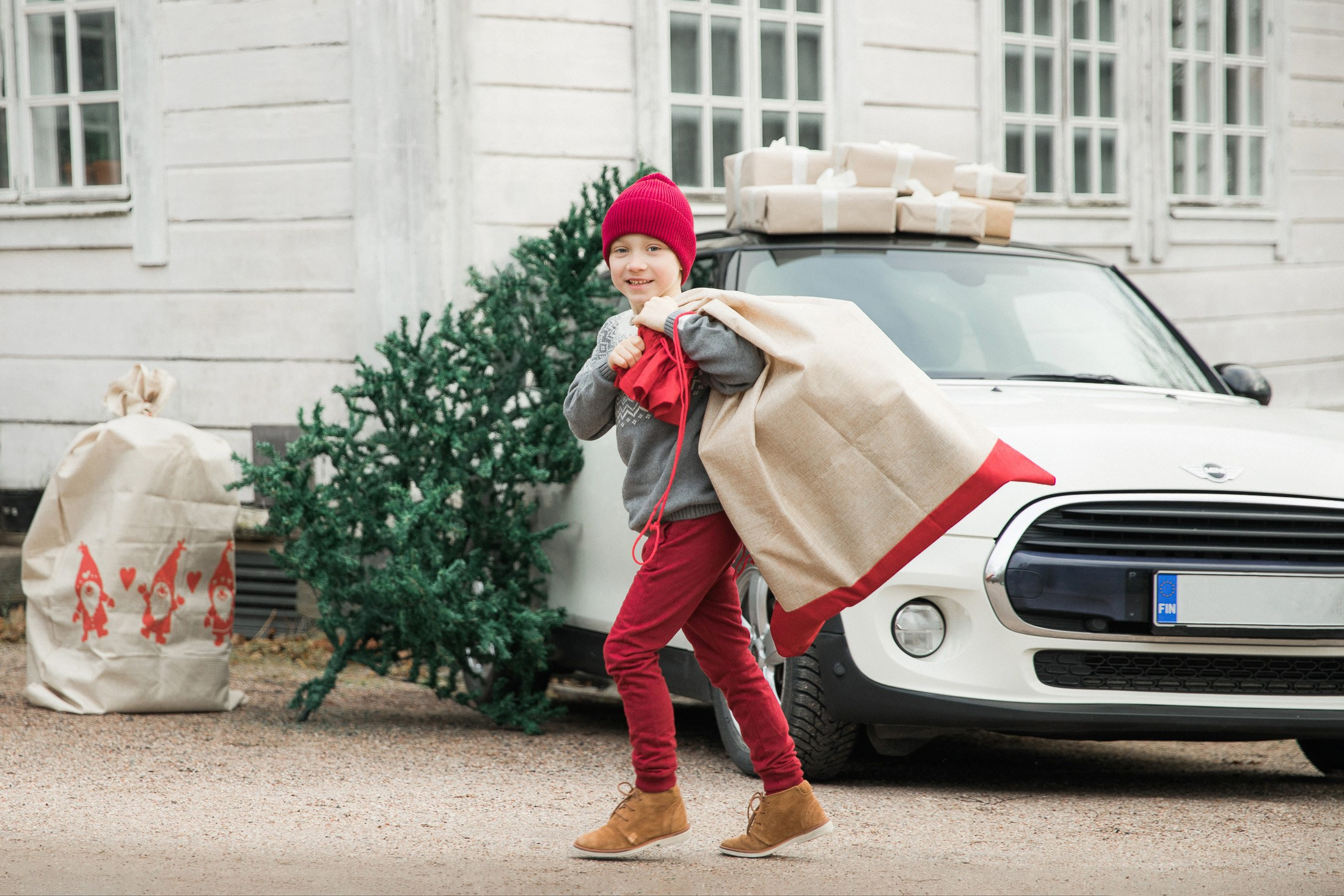 Joulukorttikuvaus miljöössä