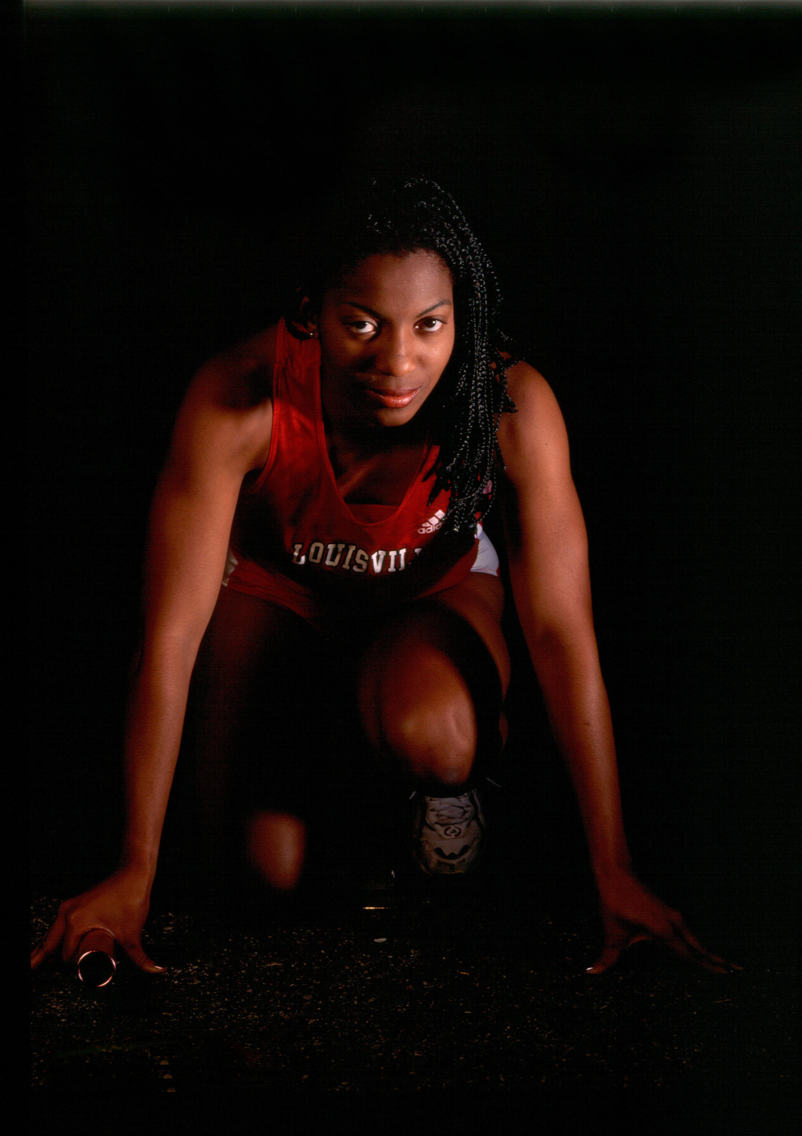 Portrait of a collegiate track and field athlete.