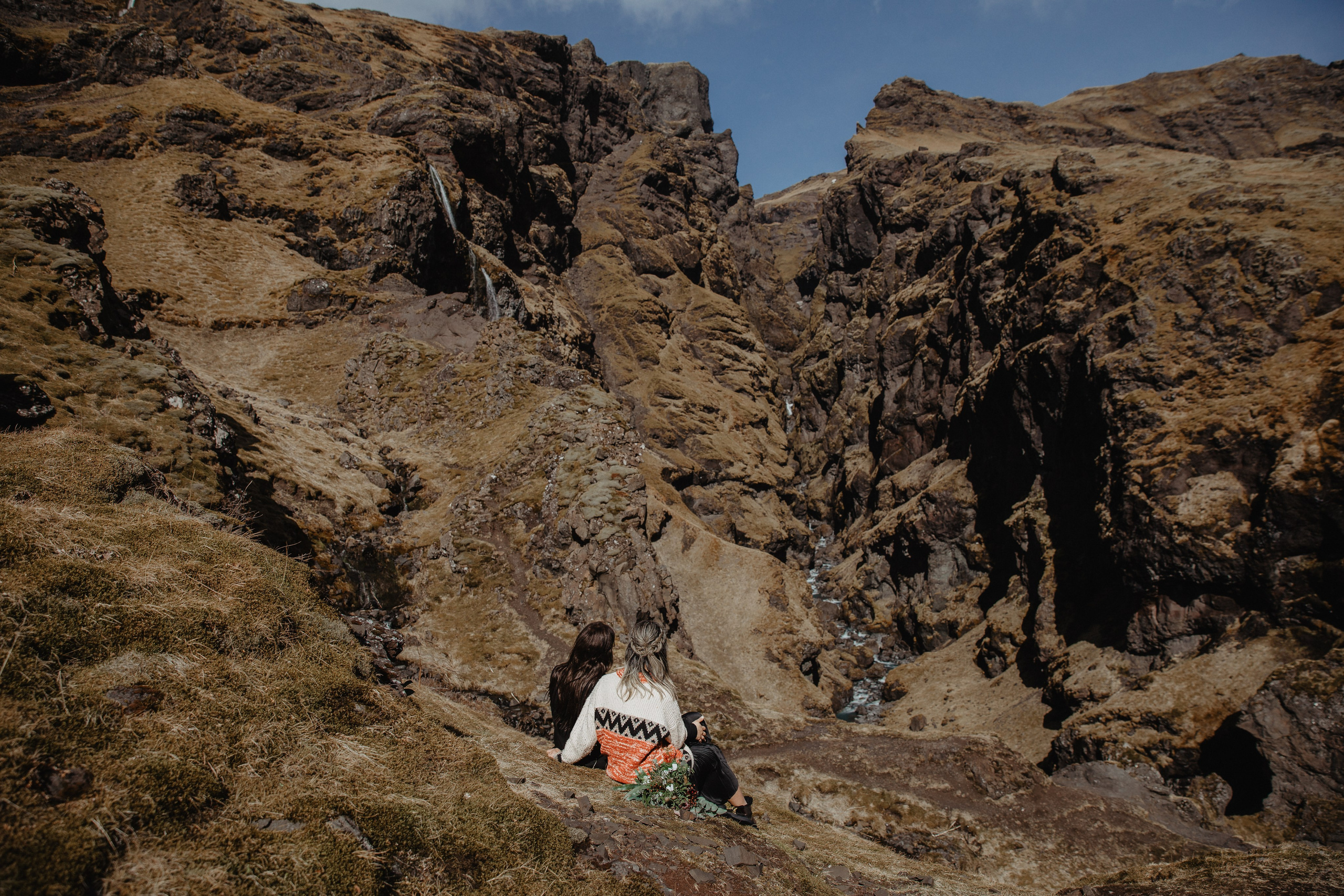 Same Sex Wedding at Iceland Black Sand Beach. Iceland elopement photographer & videographer