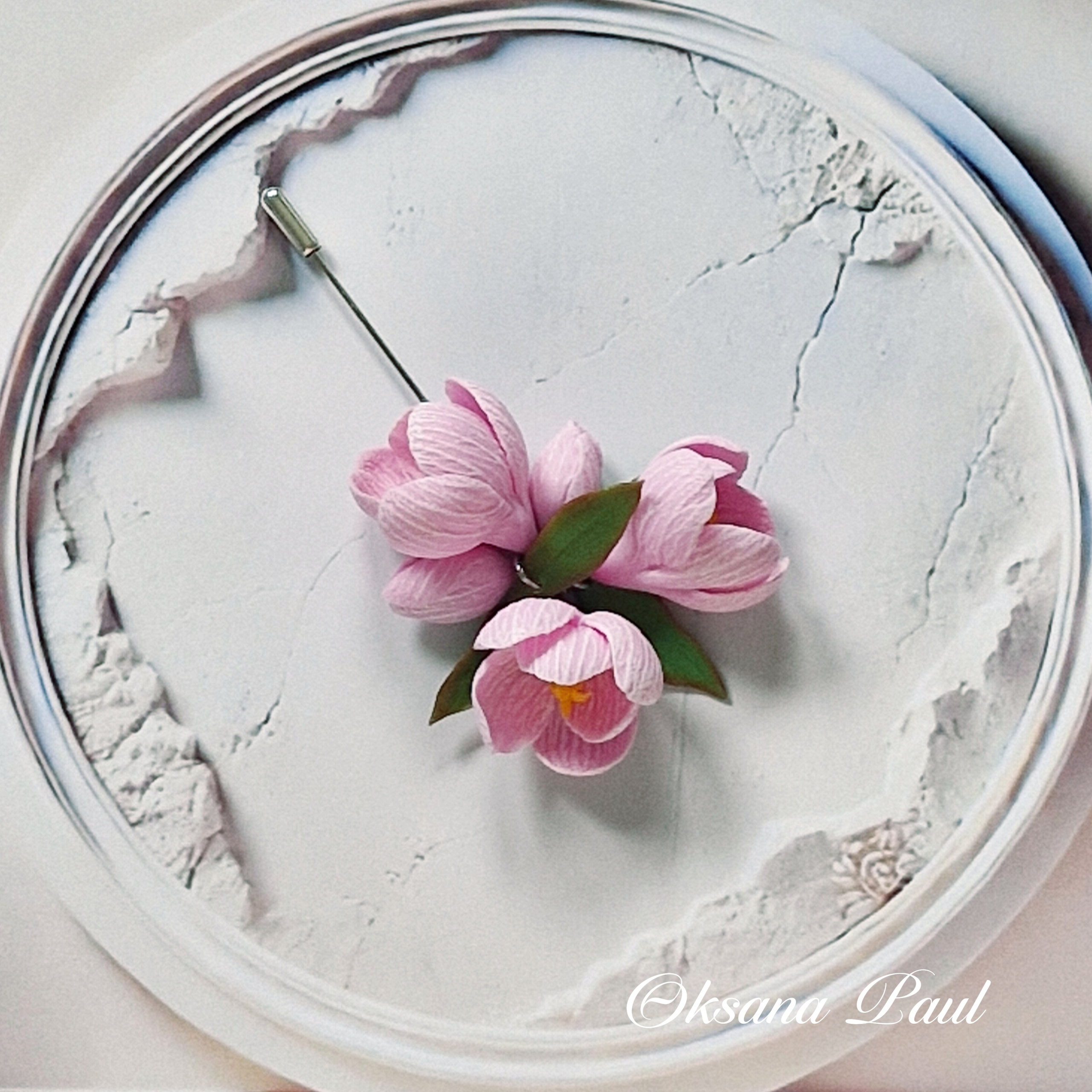 Броши с цветами / Blumen-Broschen ➜. Oksana Paul-Gardinen-Design Oksana Paul ✧ Art of Gardinen & Textile Design ✧ Polymer Clay Art & Handmade Creatures