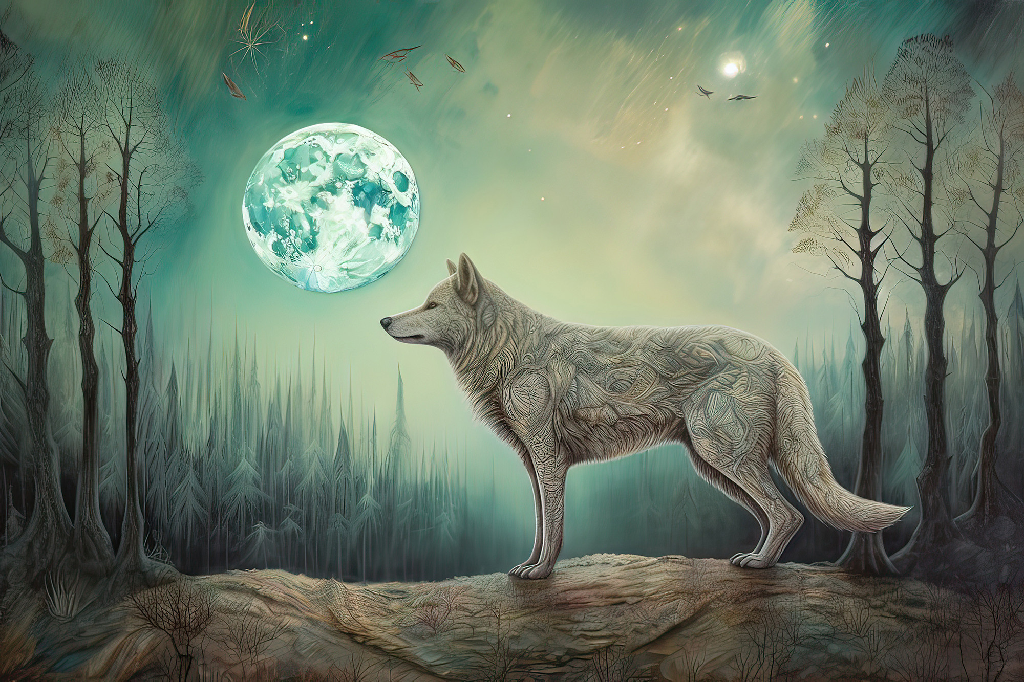 Wolf. Artwork #28 from Collection “Sacred Animals”