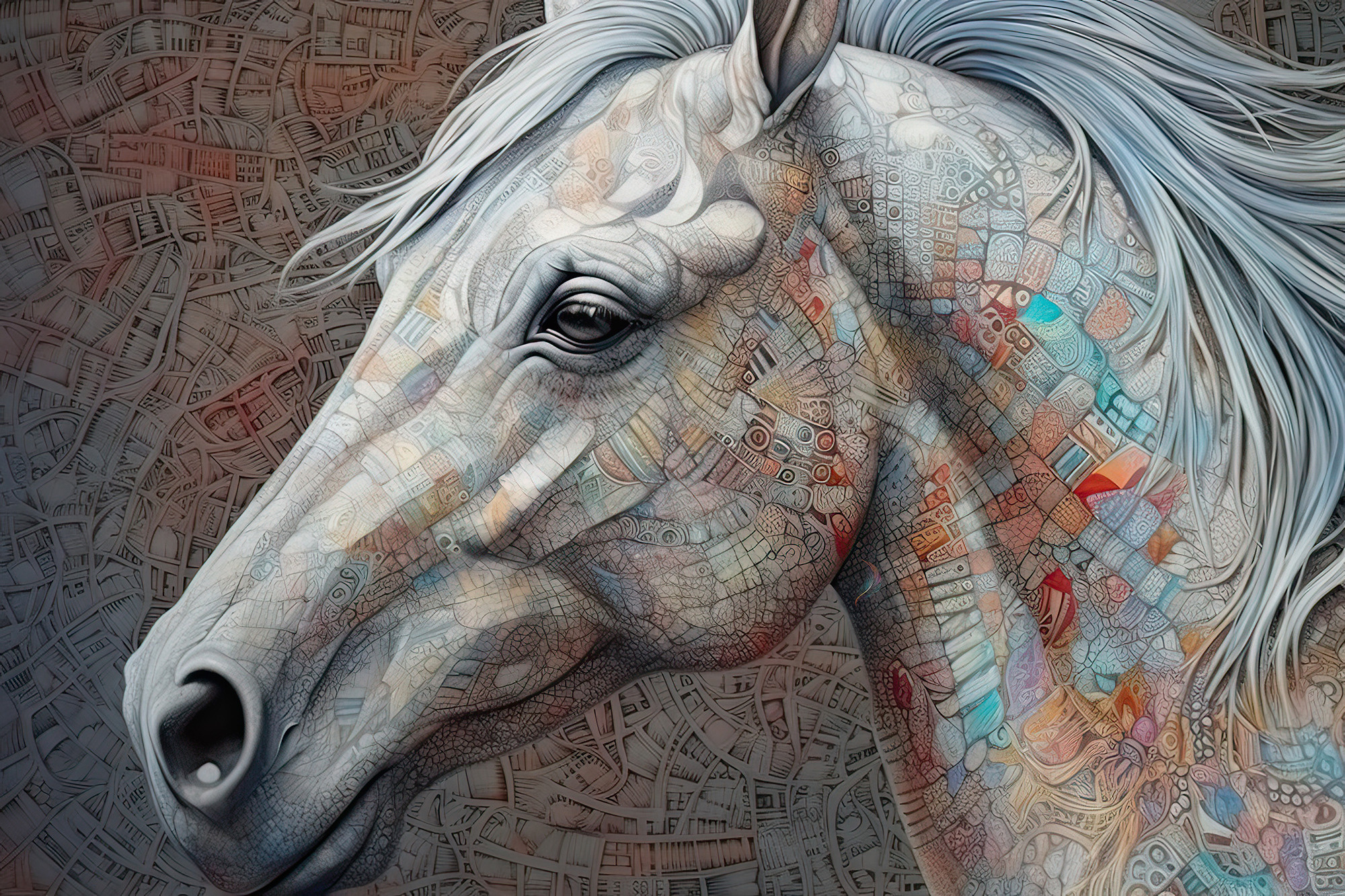 Horse. Artwork #23 from Collection “Sacred Animals”