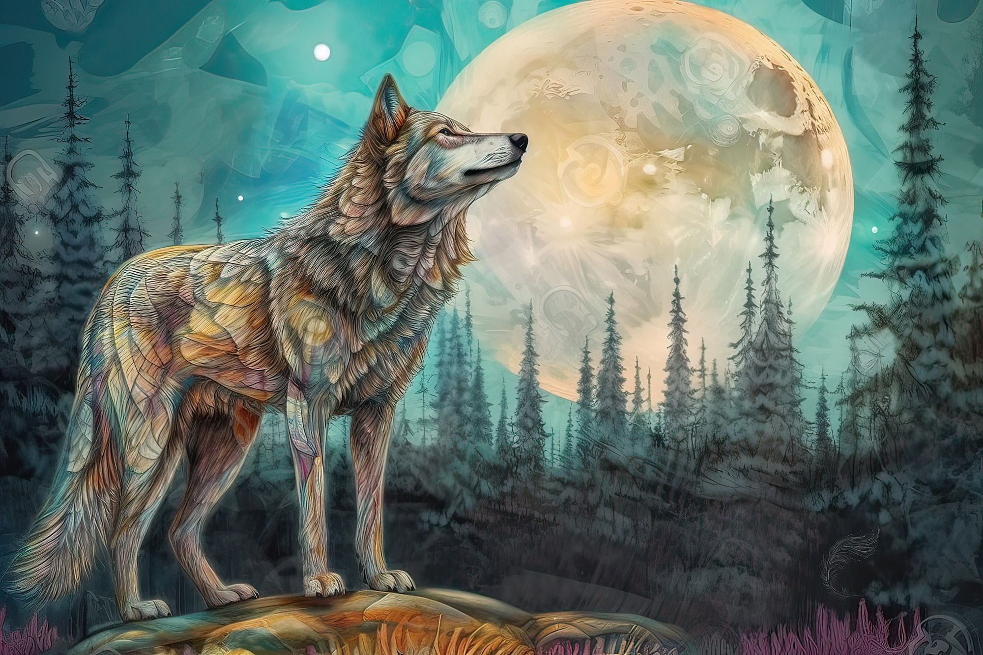 Wolf. Artwork #21 from Collection “Sacred Animals”