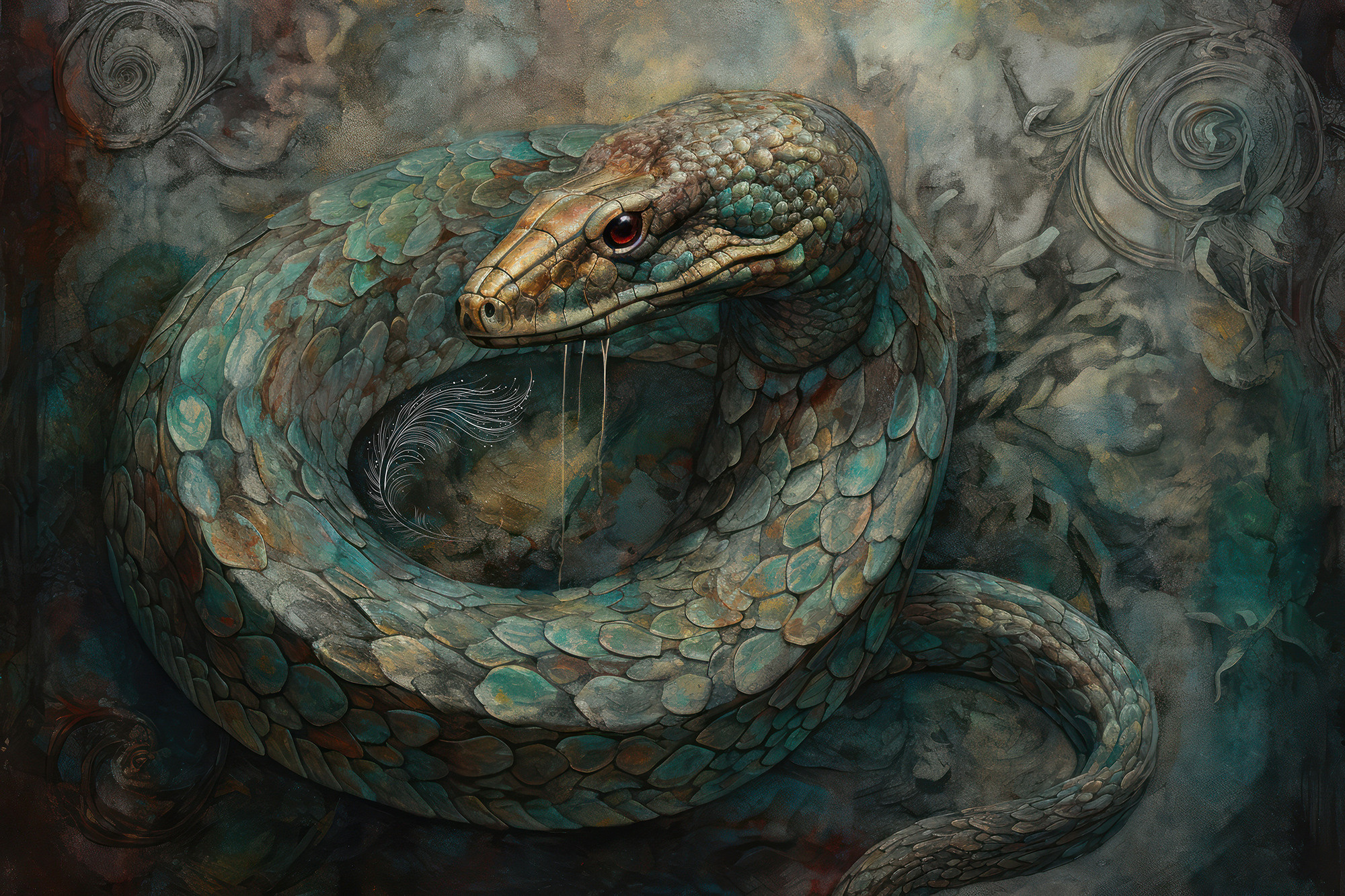 Snake. Artwork #30 from Collection “Sacred Animals”
