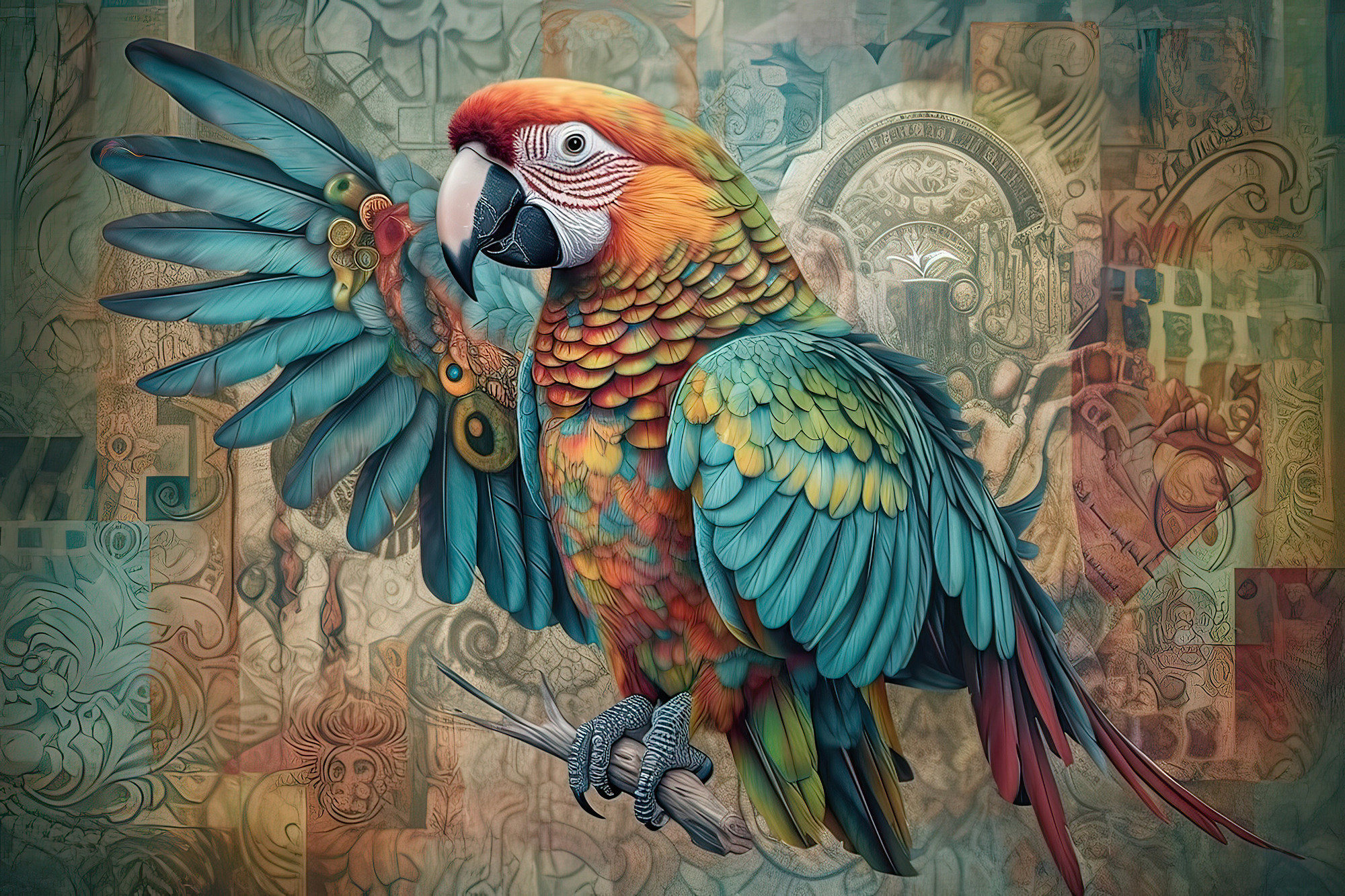 Parrot. Artwork #20 from Collection “Sacred Animals”