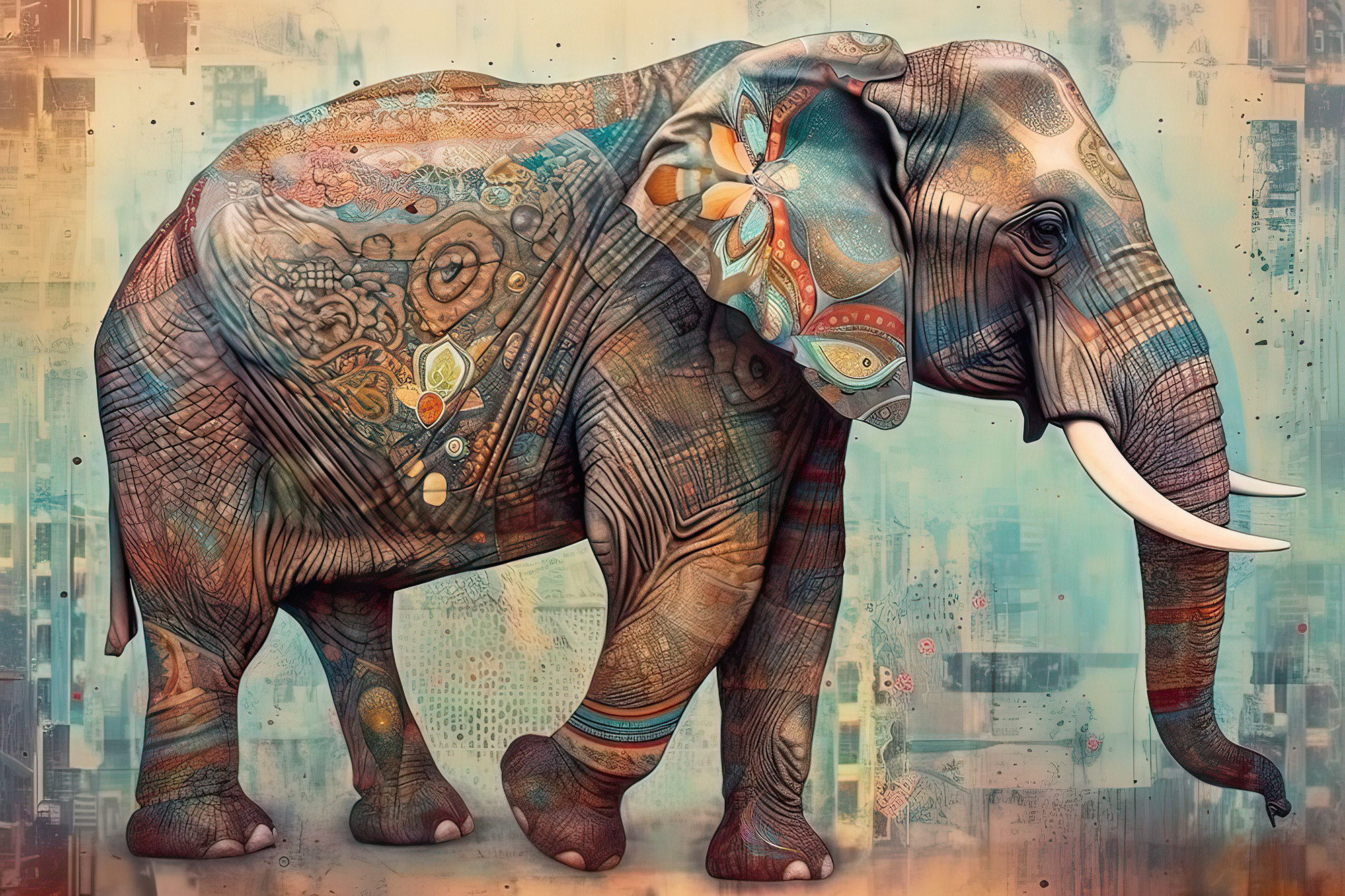 Elephant. Artwork #9 from Collection “Sacred Animals”