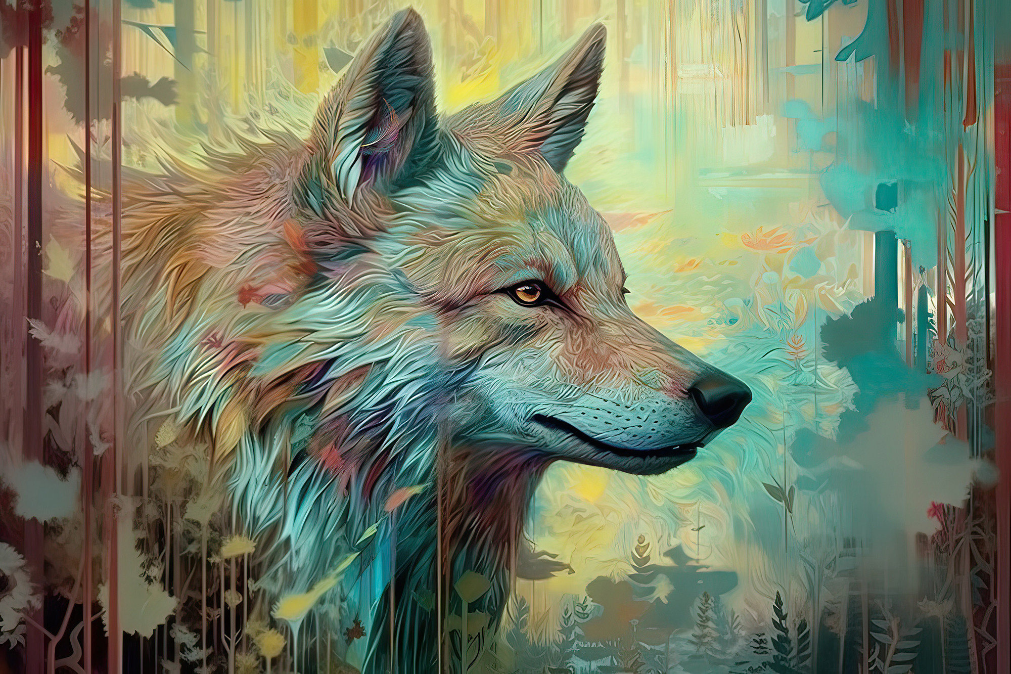 Wolf Collection Sacred Animals Artwork #18 Lolly Shine. Lolly Shine. Contemporary digital artist
