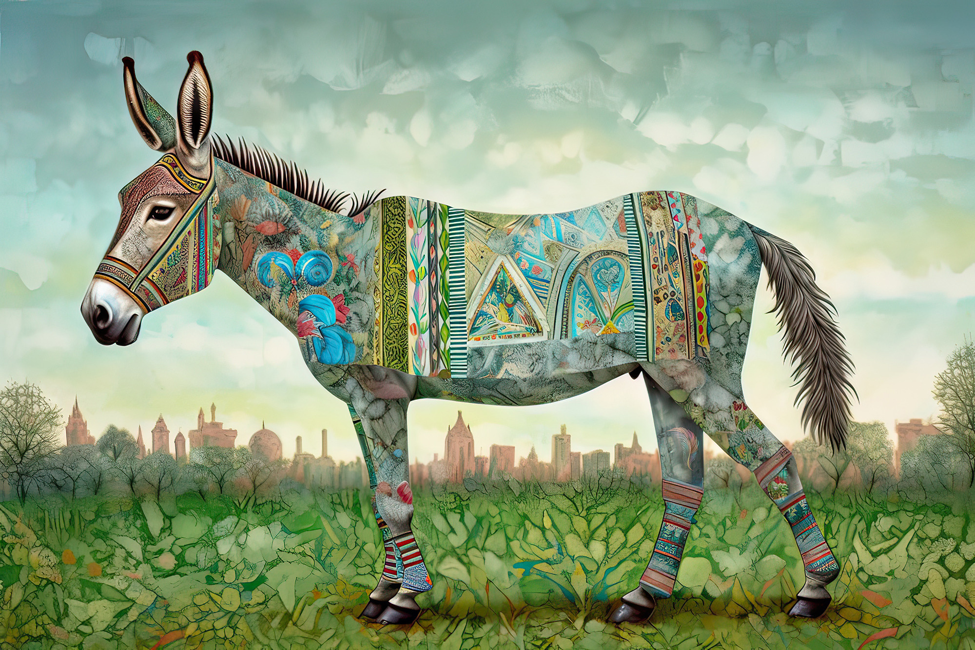 Donkey. Artwork #7 from Collection “Sacred Animals”