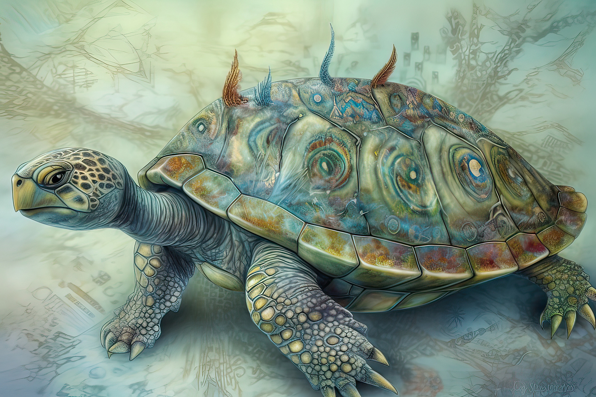 Turtle. Artwork #27 from Collection “Sacred Animals”