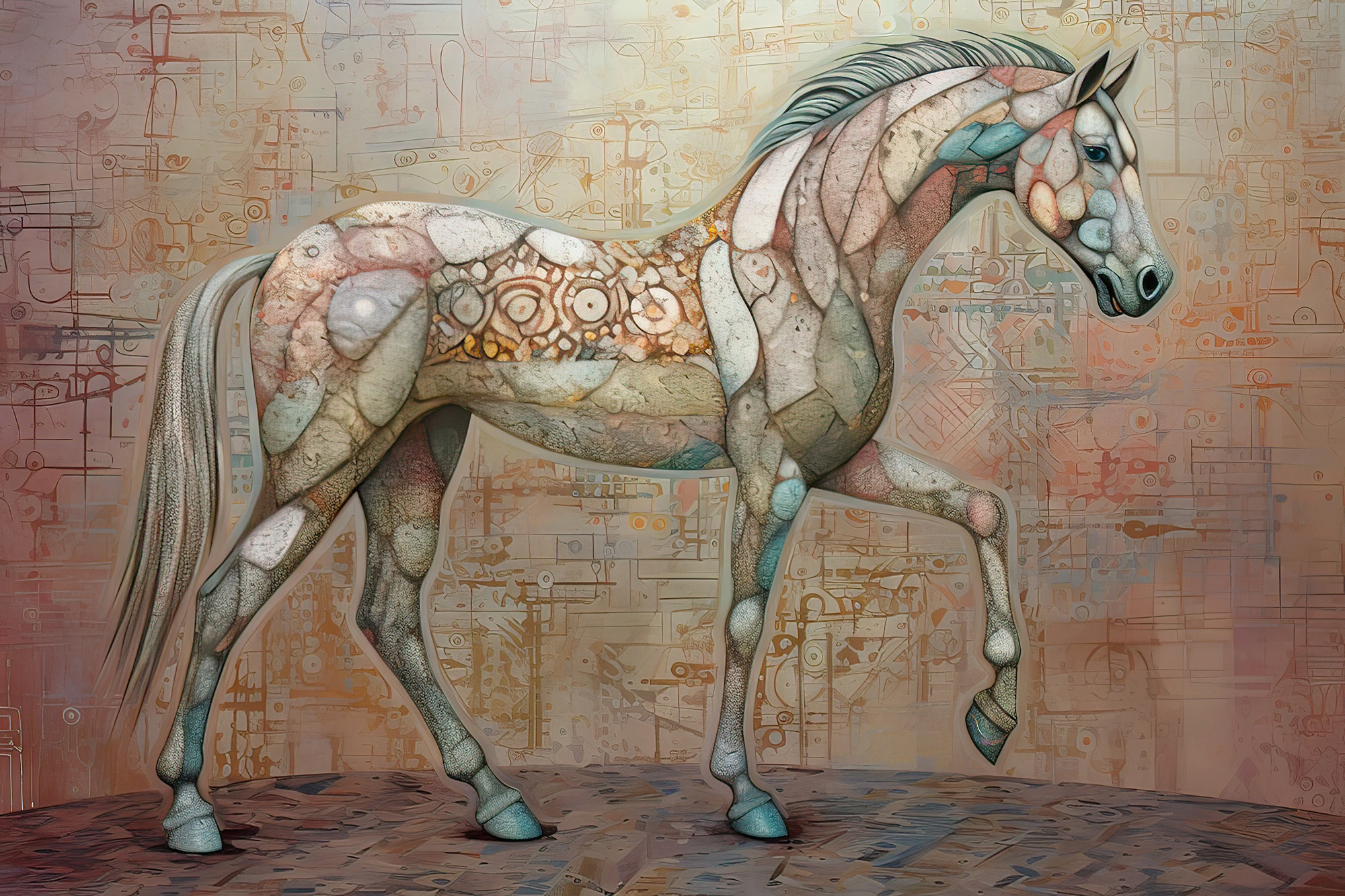 Horse. Artwork #24 from Collection “Sacred Animals”