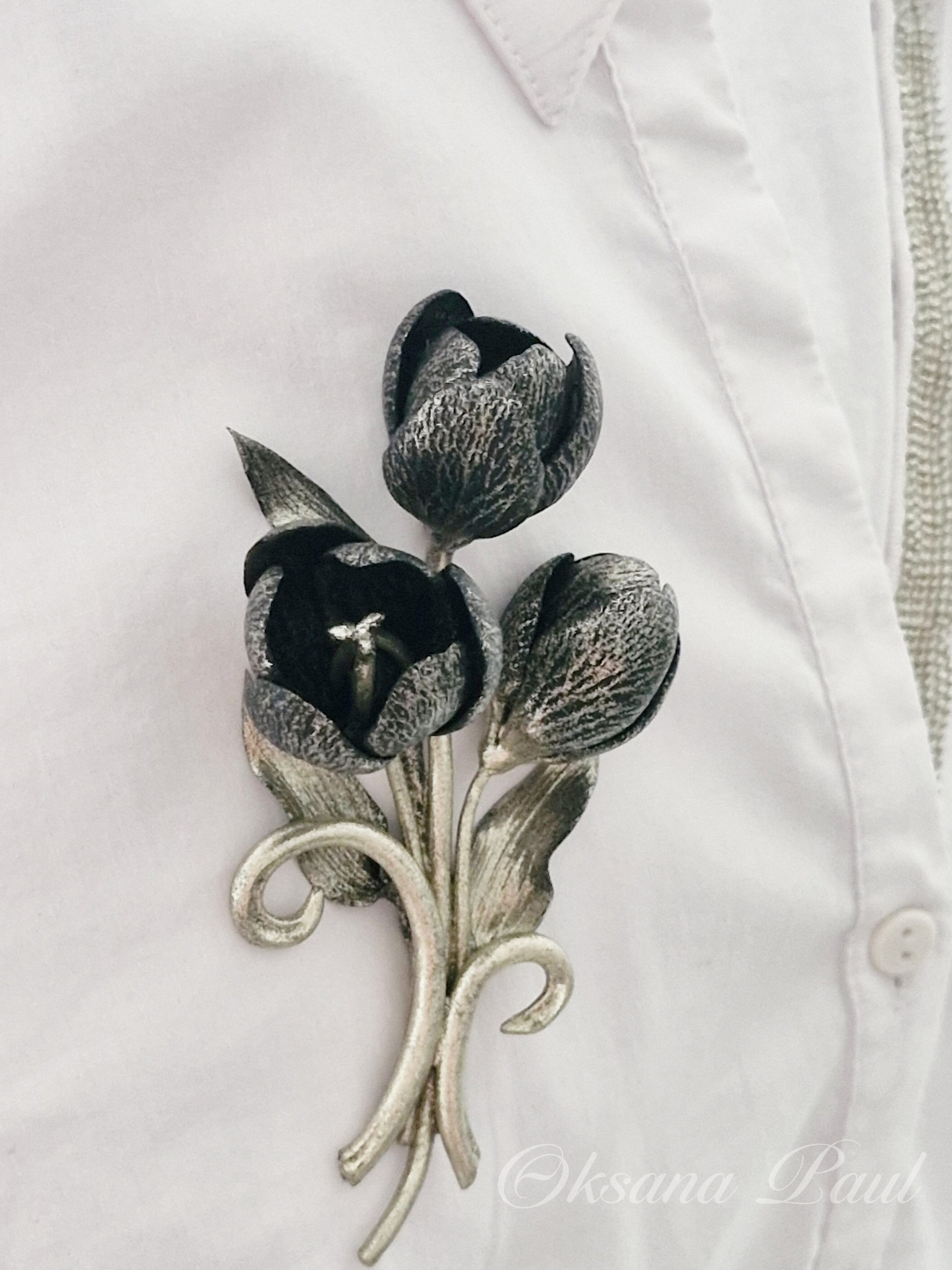 Броши с цветами / Blumen-Broschen ➜. Oksana Paul-Gardinen-Design Oksana Paul ✧ Art of Gardinen & Textile Design ✧ Polymer Clay Art & Handmade Creatures