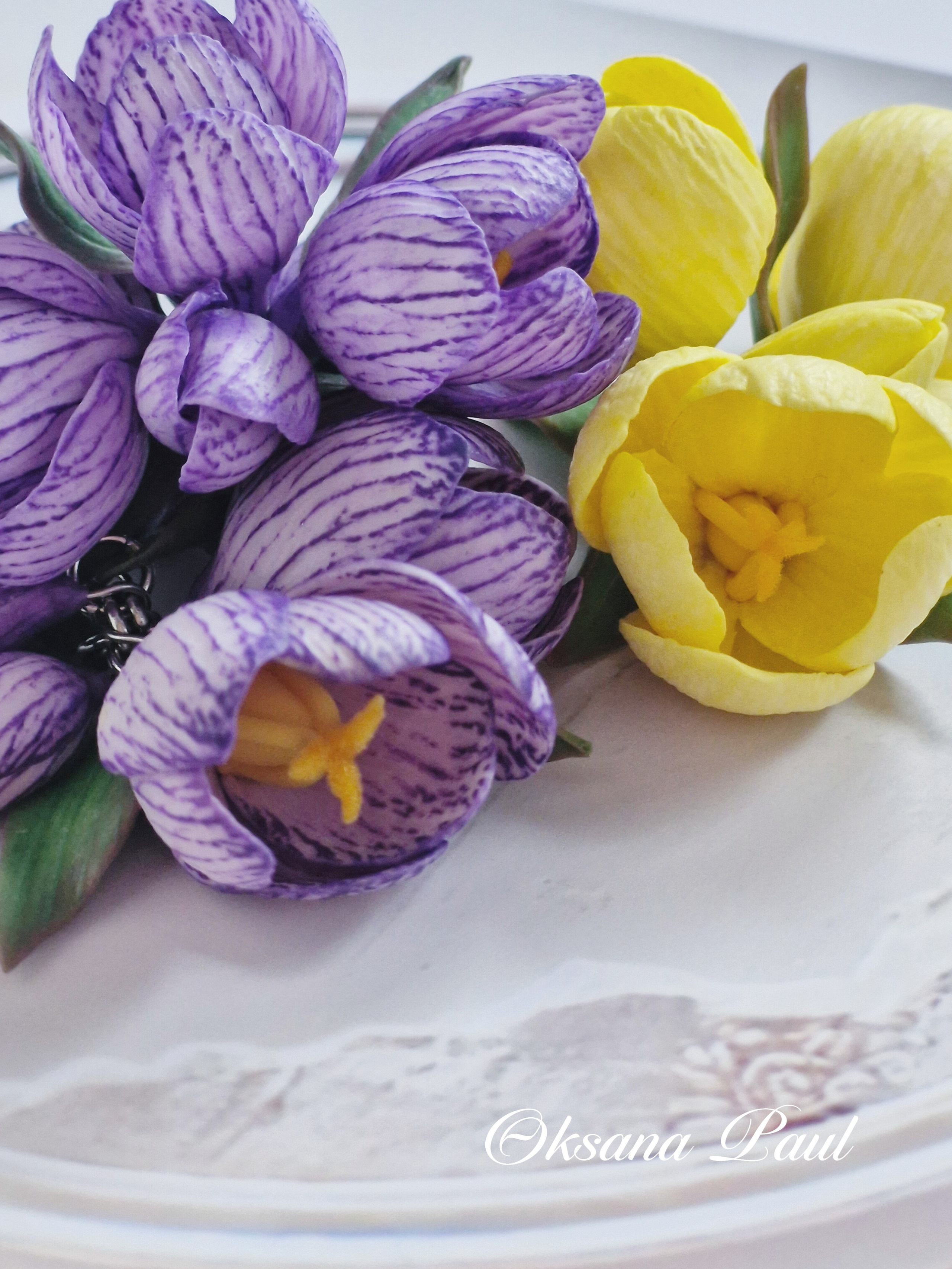 Броши с цветами / Blumen-Broschen ➜. Oksana Paul-Gardinen-Design Oksana Paul ✧ Art of Gardinen & Textile Design ✧ Polymer Clay Art & Handmade Creatures