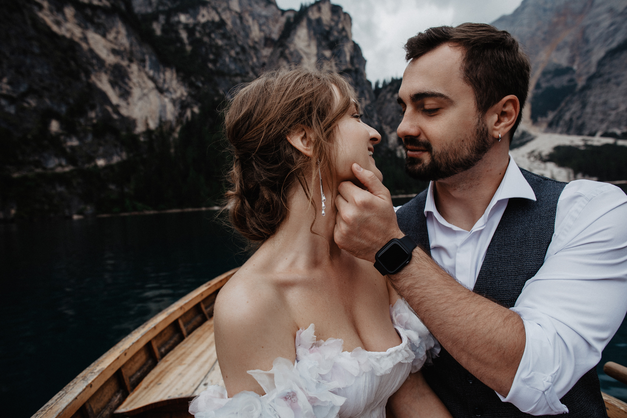 Elopement in Dolomites Lago di Brayes Italy. Iceland elopement photographer & videographer