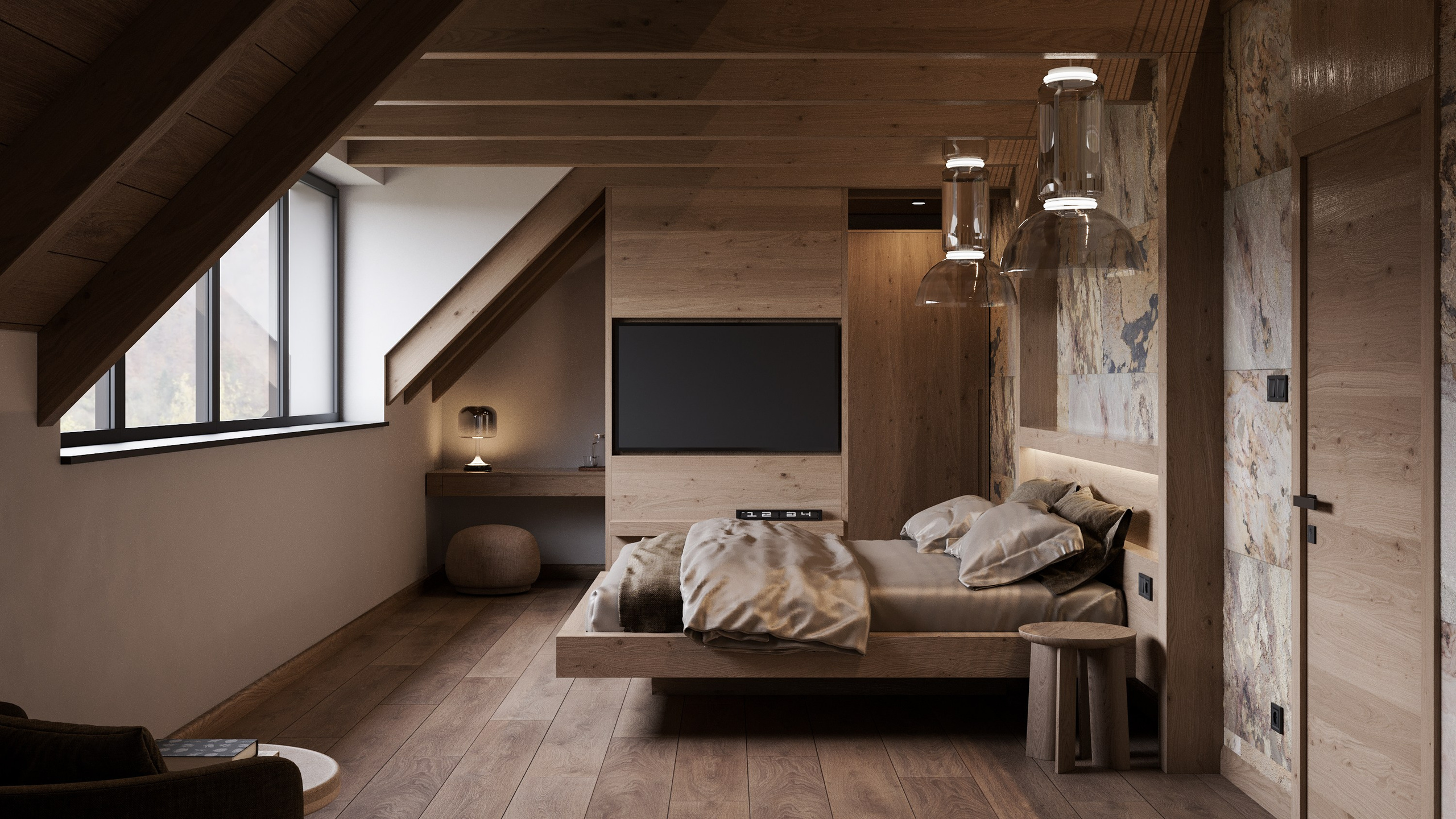 HOTELOVÝ POKOJ č.2 V HORSKÉ CHATĚ. Filipenka architects