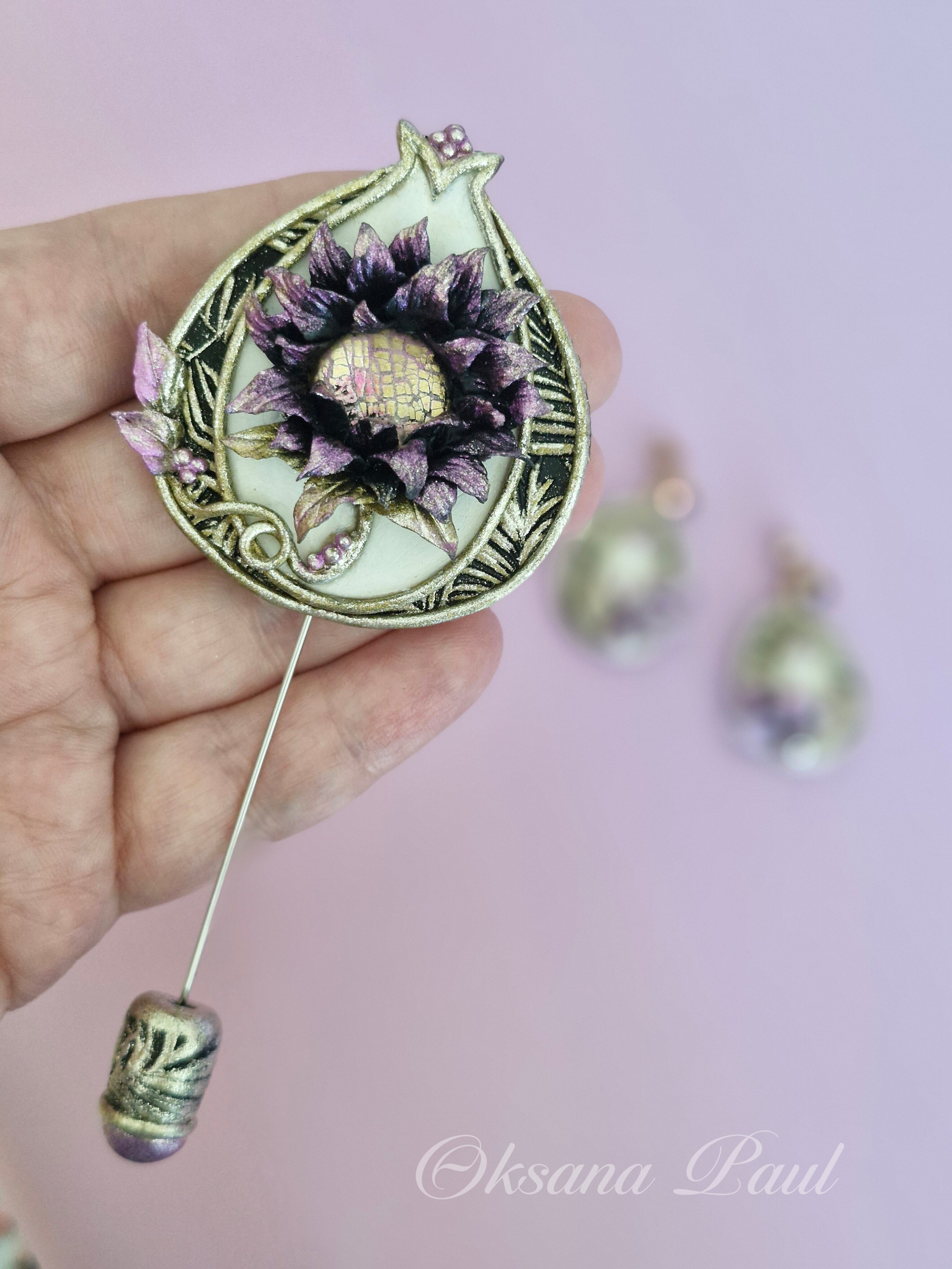 Броши с цветами / Blumen-Broschen ➜. Oksana Paul-Gardinen-Design Oksana Paul ✧ Art of Gardinen & Textile Design ✧ Polymer Clay Art & Handmade Creatures