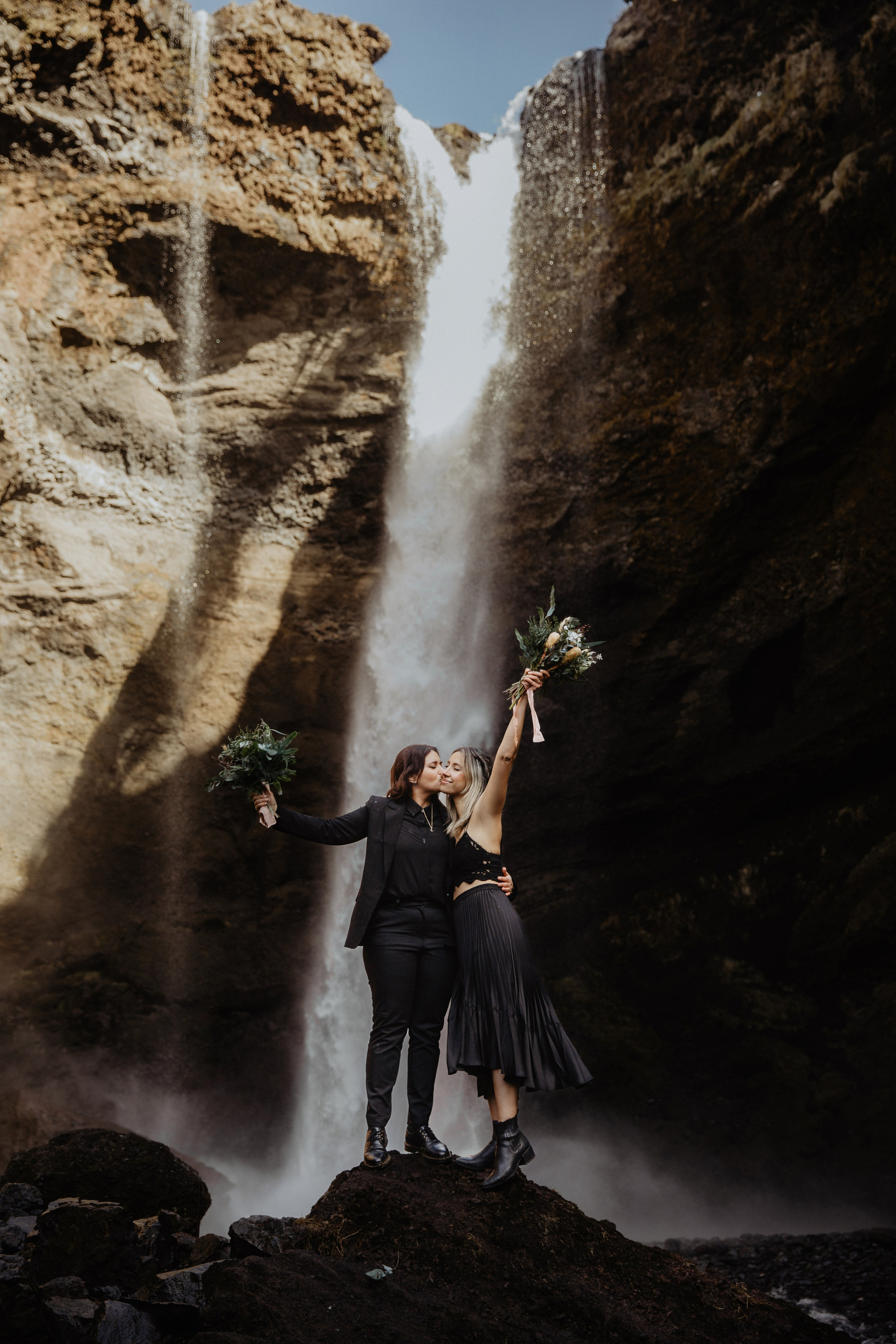 Same Sex Wedding at Iceland Black Sand Beach. Iceland elopement photographer & videographer