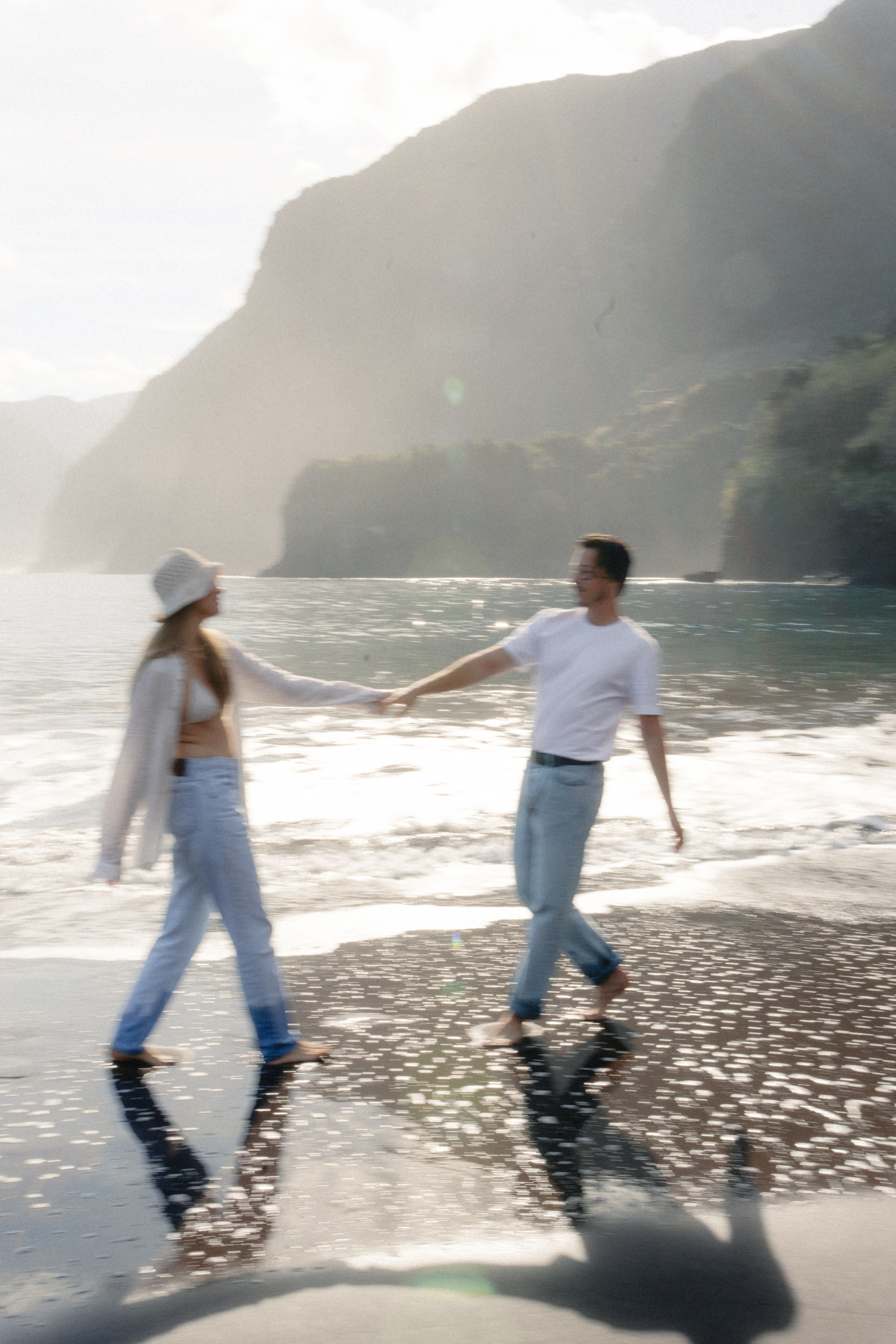 Exploring the Magic of Seixal Beach with two lovers. Wedding photographer and videographer based in Timisoara, Romania