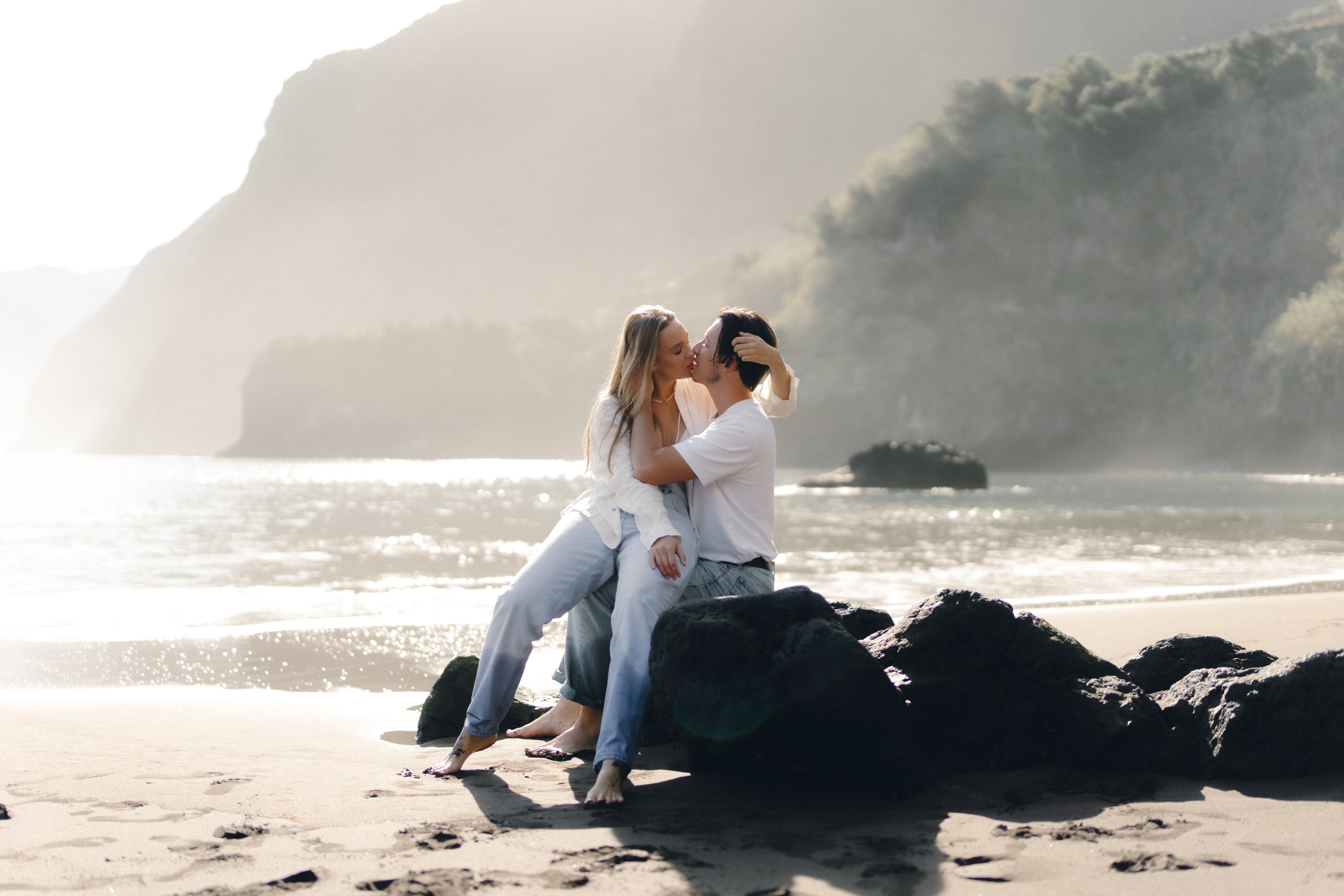 Exploring the Magic of Seixal Beach with two lovers. Wedding photographer and videographer based in Timisoara, Romania