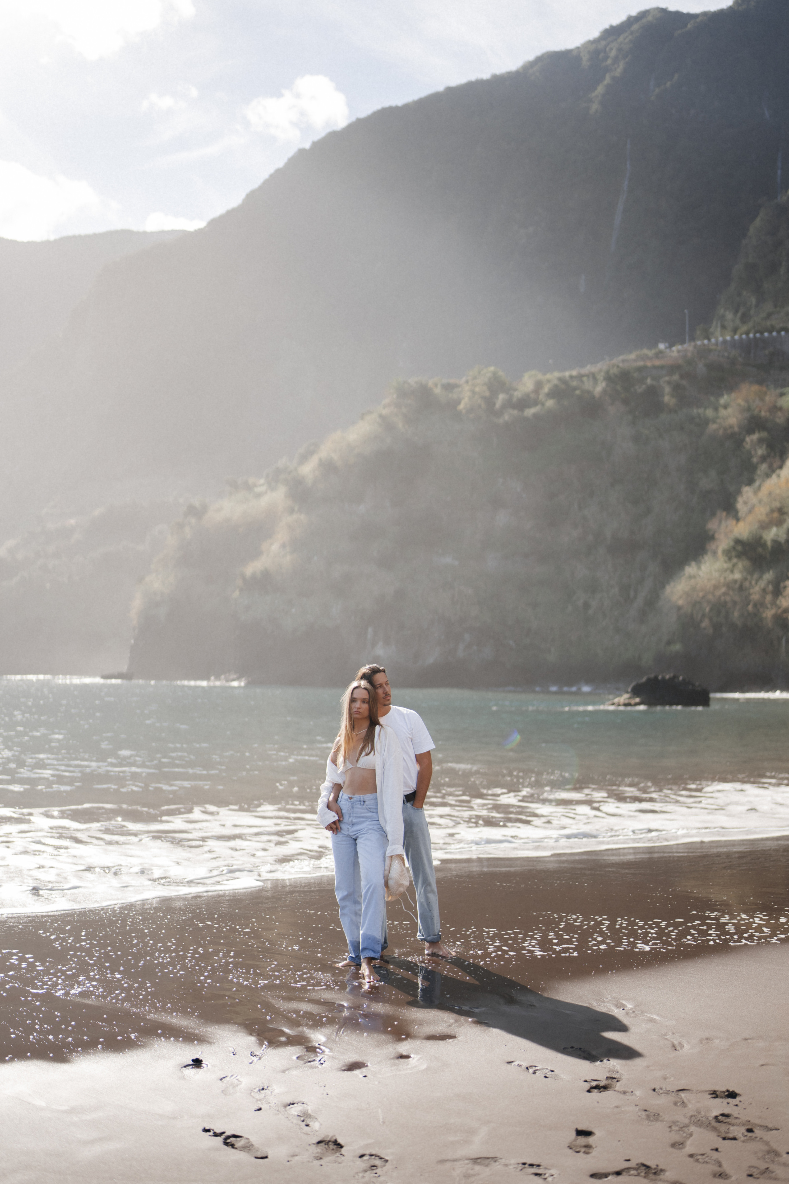 Exploring the Magic of Seixal Beach with two lovers. Wedding photographer and videographer based in Timisoara, Romania