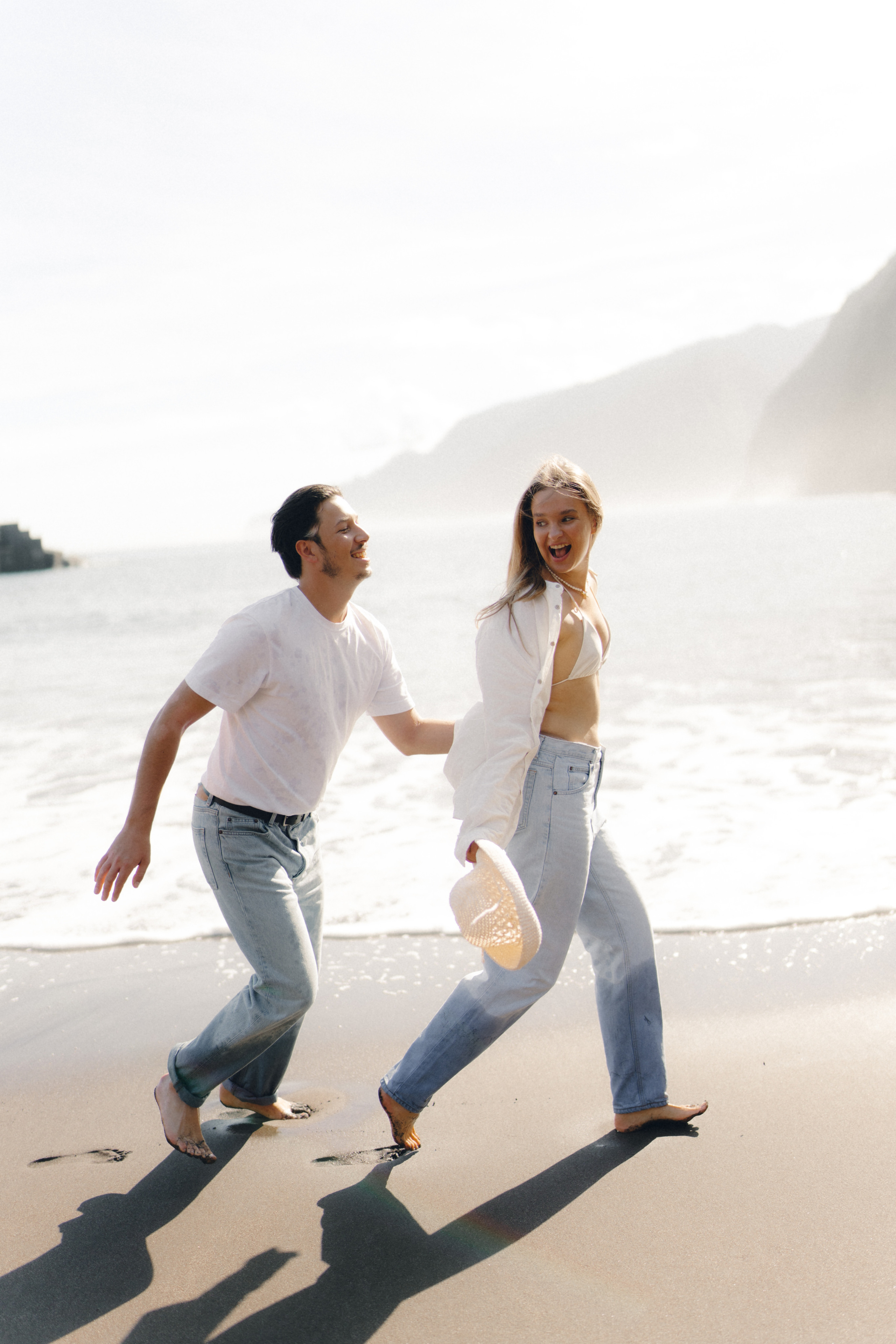 Exploring the Magic of Seixal Beach with two lovers. Wedding photographer and videographer based in Timisoara, Romania