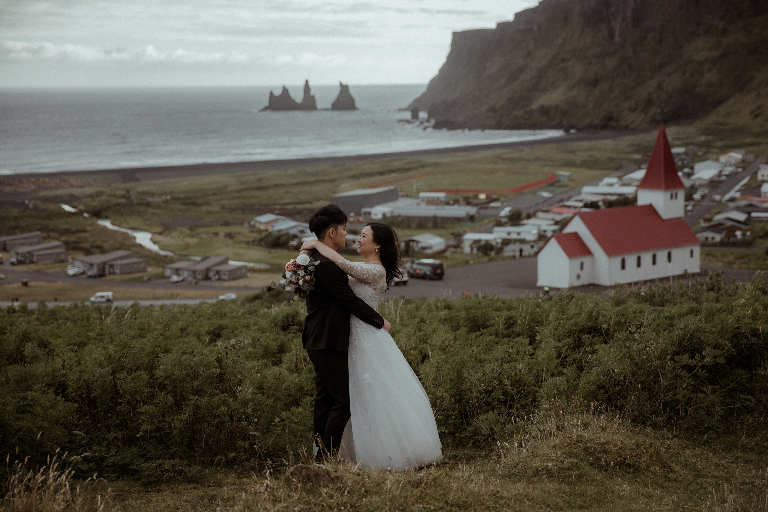 Elopement at Seljalandsfoss waterfall in Iceland. Iceland elopement photo and video | Nikolaichik Photo