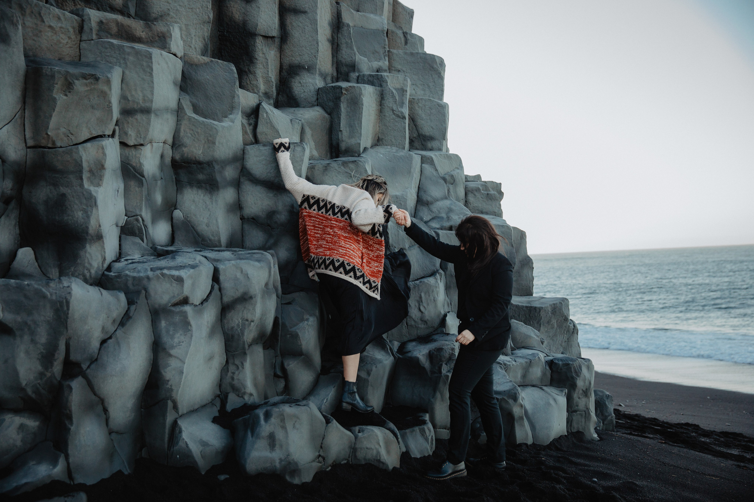 Same Sex Wedding at Iceland Black Sand Beach. Iceland elopement photographer & videographer