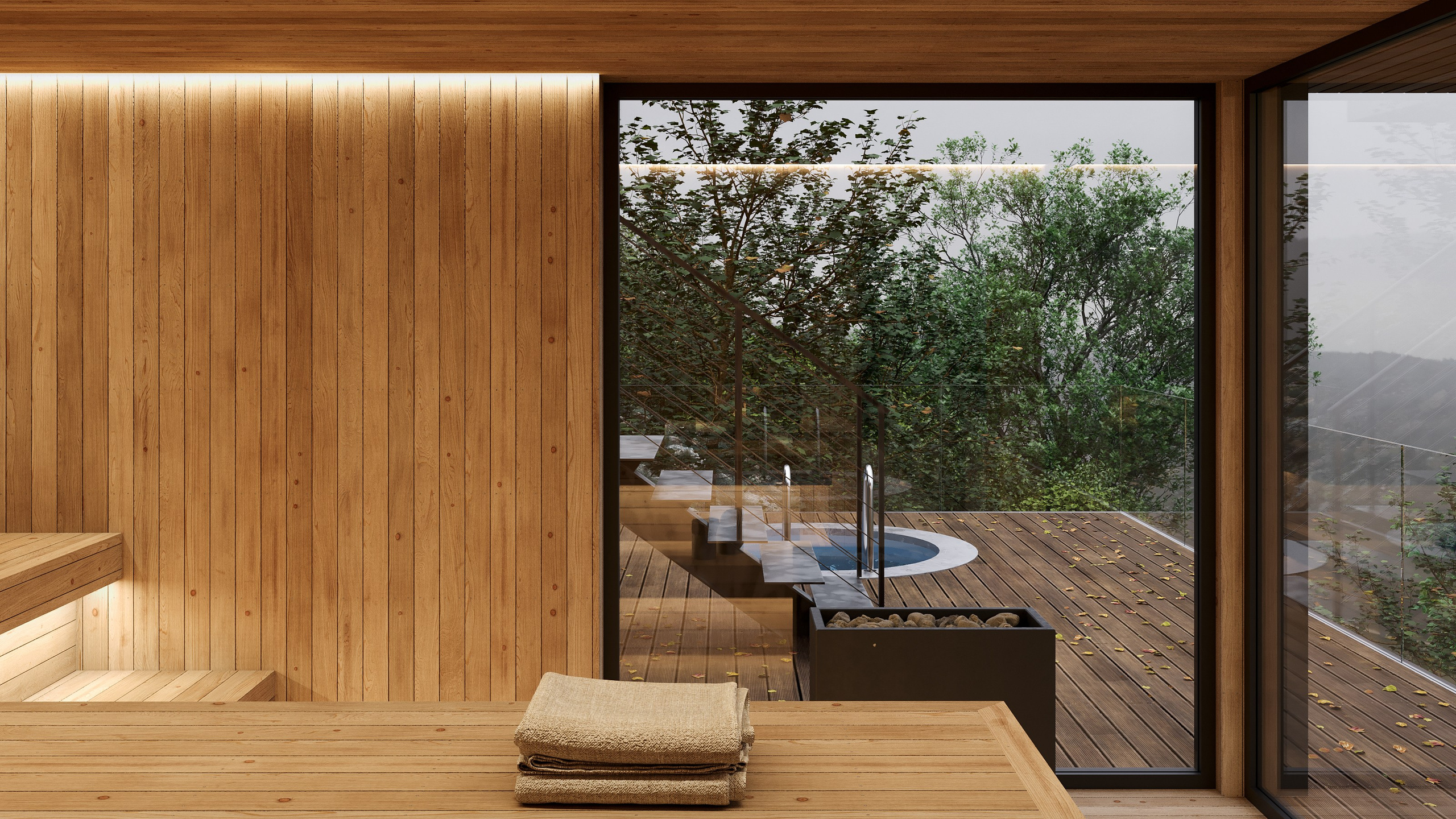 Návrh novostavby wellness.