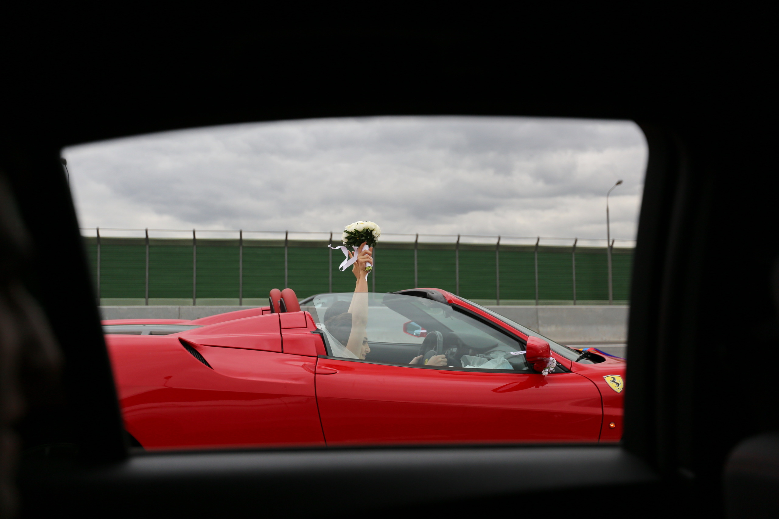 Wedding on Ferrari, bride, dress. Wedding and family photographer in Cork, Ireland. Tigran