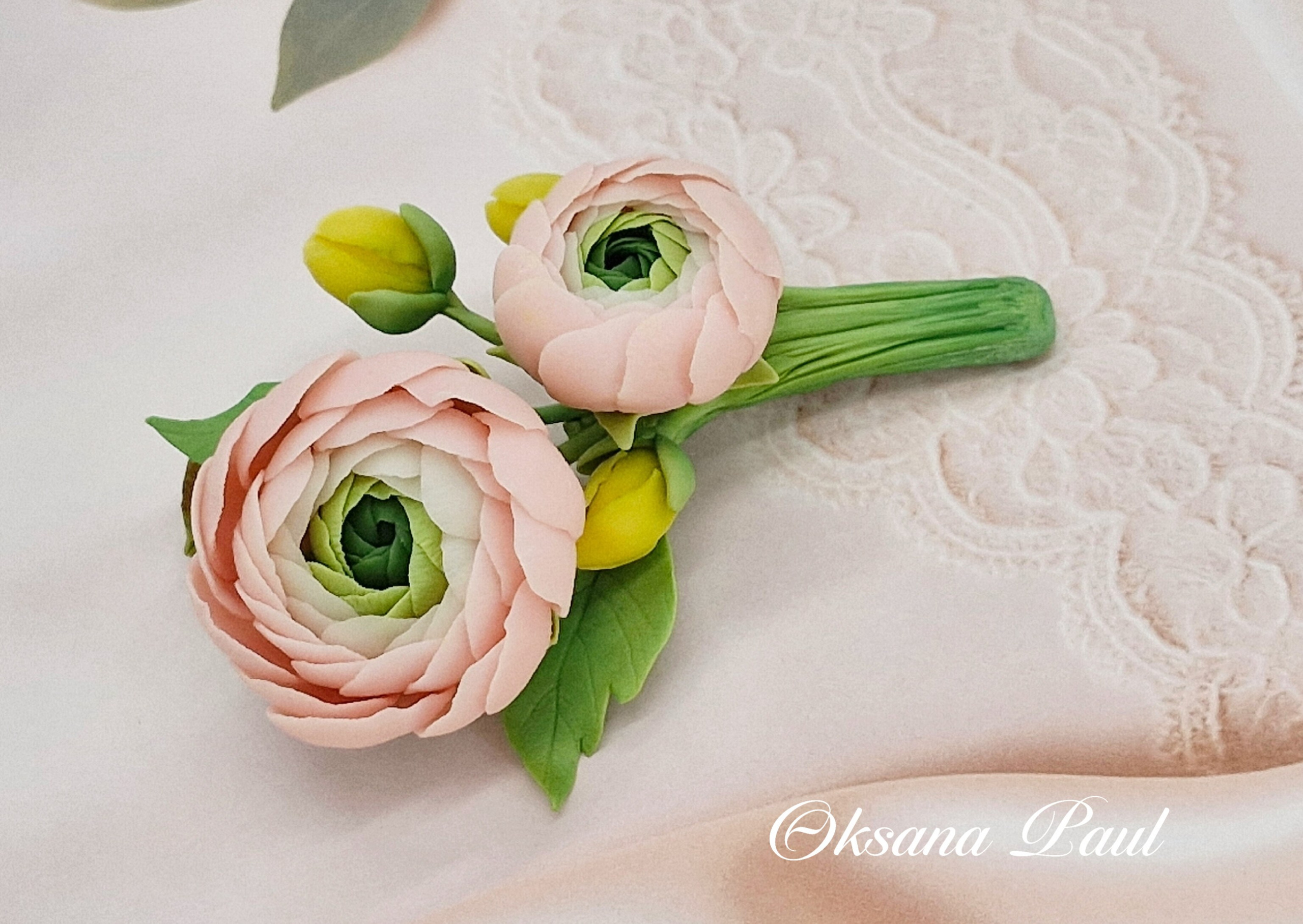 Броши с цветами / Blumen-Broschen ➜. Oksana Paul-Gardinen-Design Oksana Paul ✧ Art of Gardinen & Textile Design ✧ Polymer Clay Art & Handmade Creatures