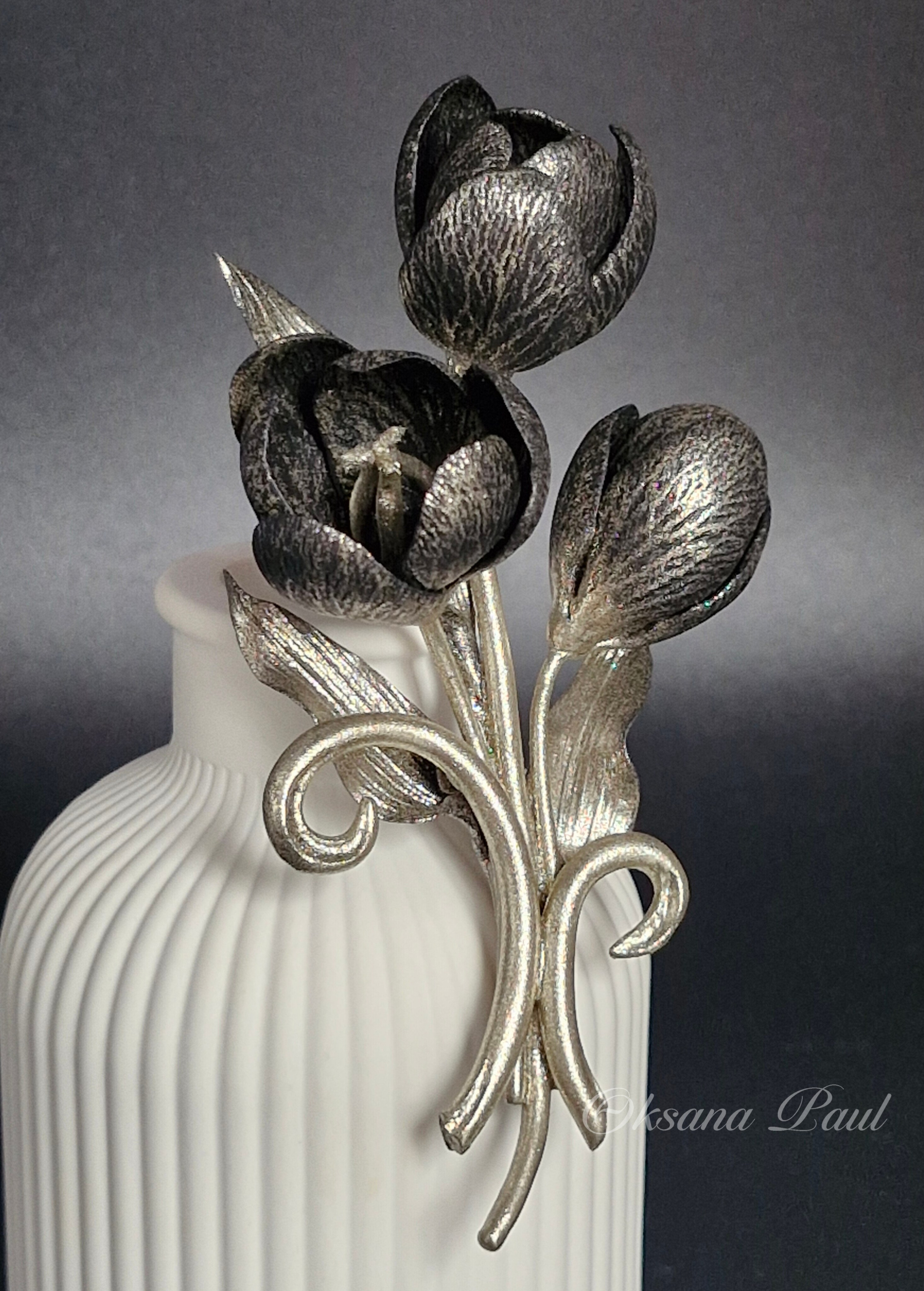 Броши с цветами / Blumen-Broschen ➜. Oksana Paul-Gardinen-Design Oksana Paul ✧ Art of Gardinen & Textile Design ✧ Polymer Clay Art & Handmade Creatures