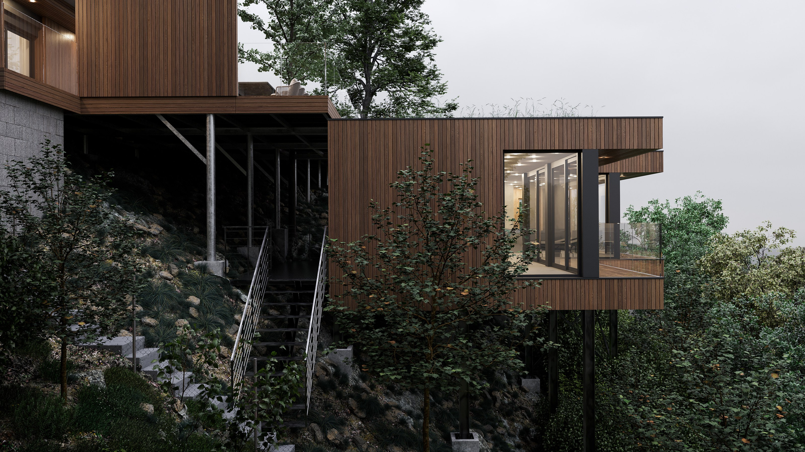 Návrh novostavby wellness.