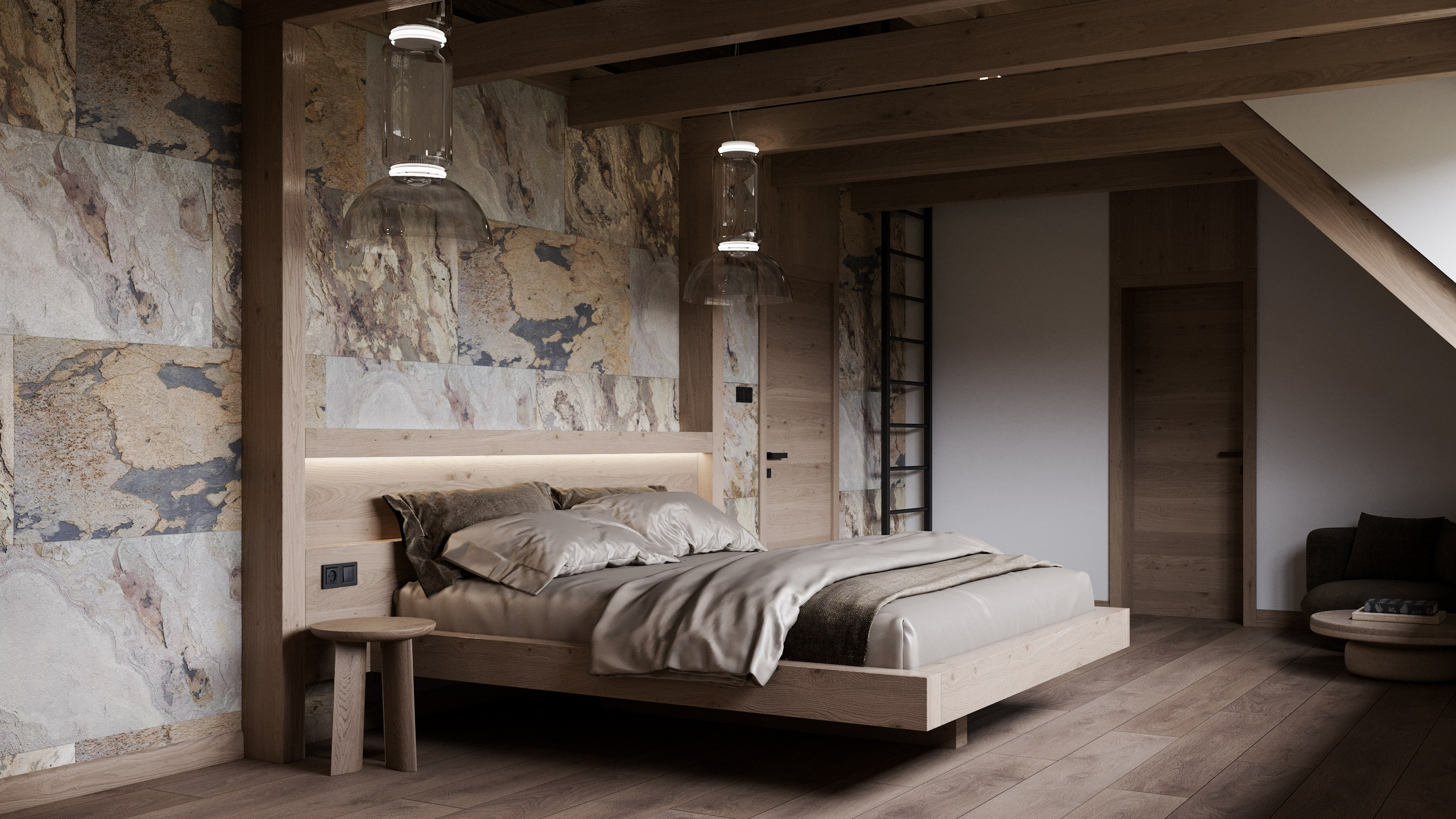 HOTELOVÝ POKOJ č.2 V HORSKÉ CHATĚ. Filipenka architects