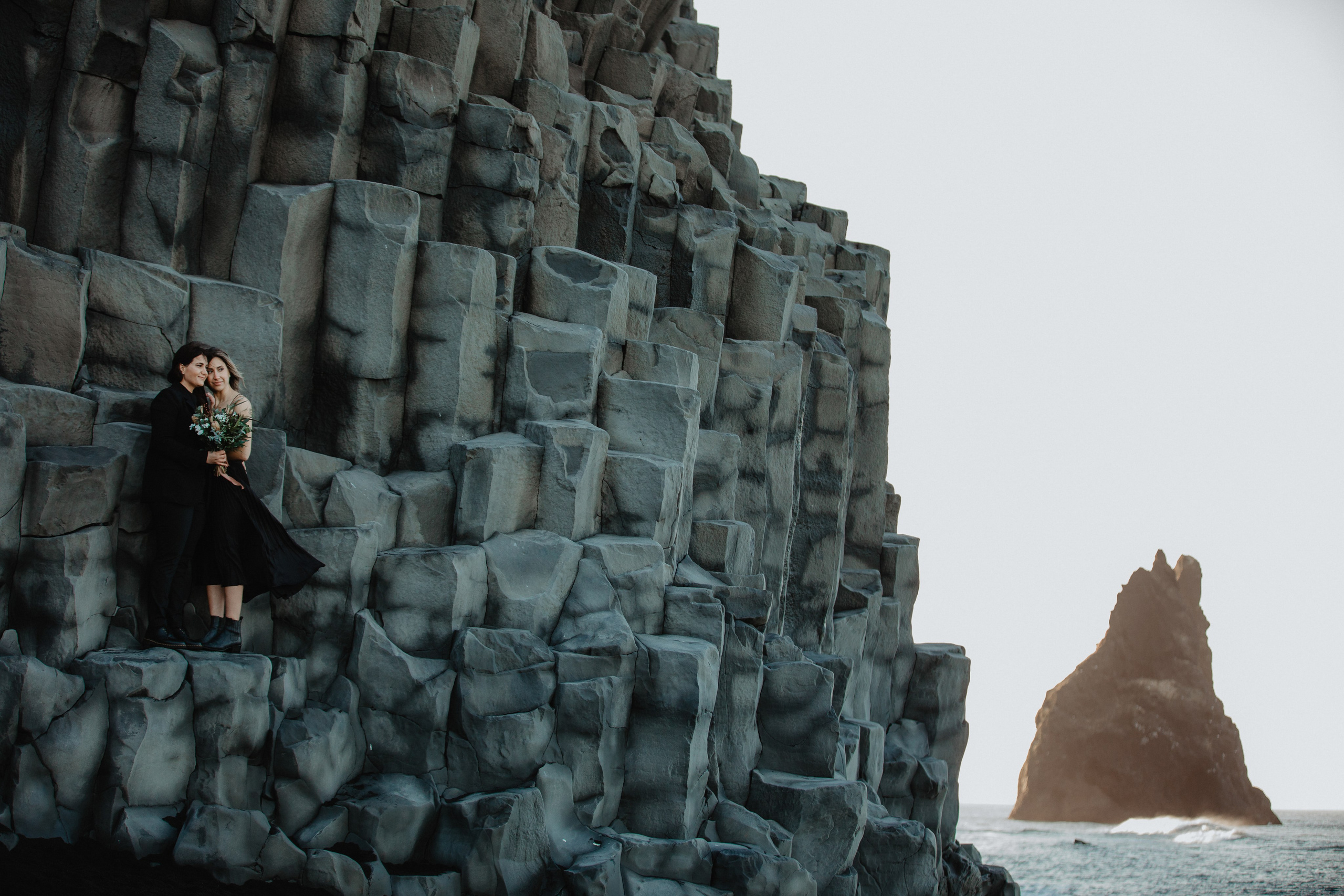 Same Sex Wedding at Iceland Black Sand Beach. Iceland elopement photographer & videographer