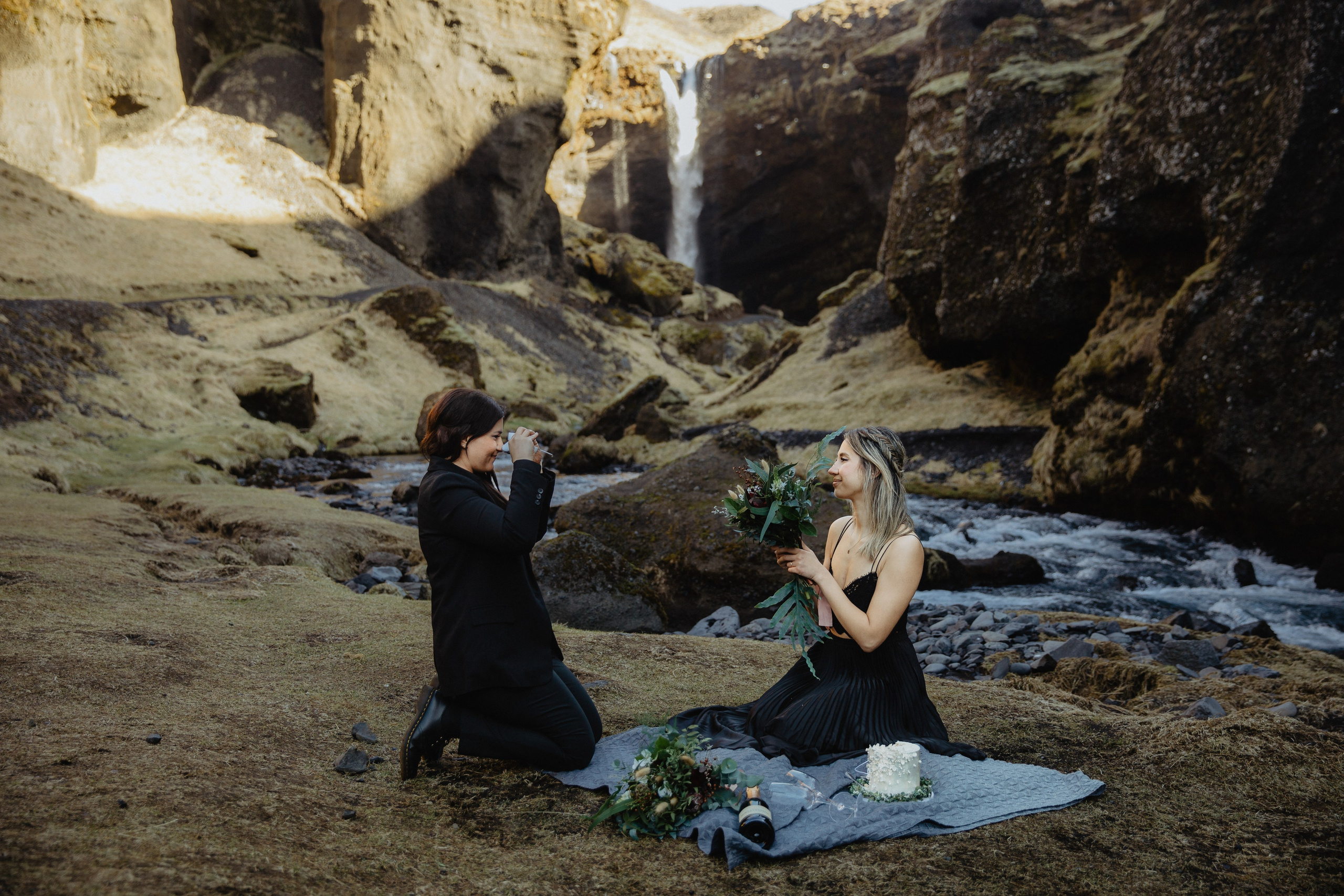 Same Sex Wedding at Iceland Black Sand Beach. Iceland elopement photographer & videographer