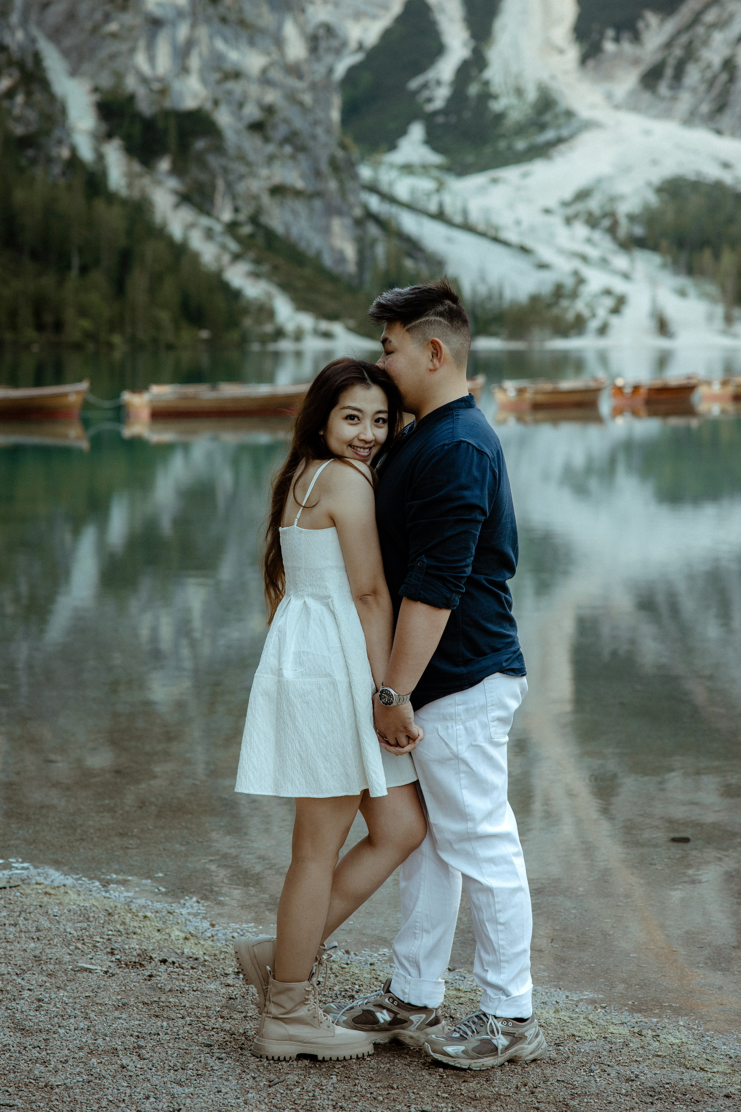 Sunrise proposal at Lago di Braies | Dreamy engagement in the Dolomites. Iceland elopement photo and video | Nikolaichik Photo