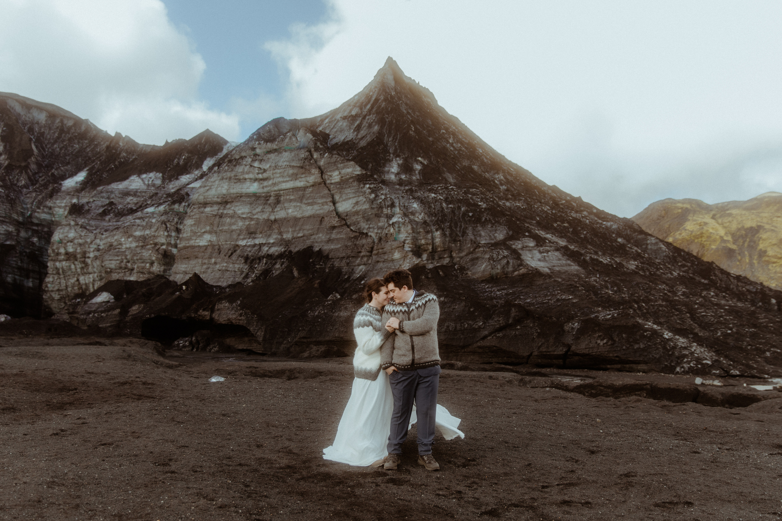 Elopement at Black sand beach in Iceland. Iceland elopement photo and video | Nikolaichik Photo