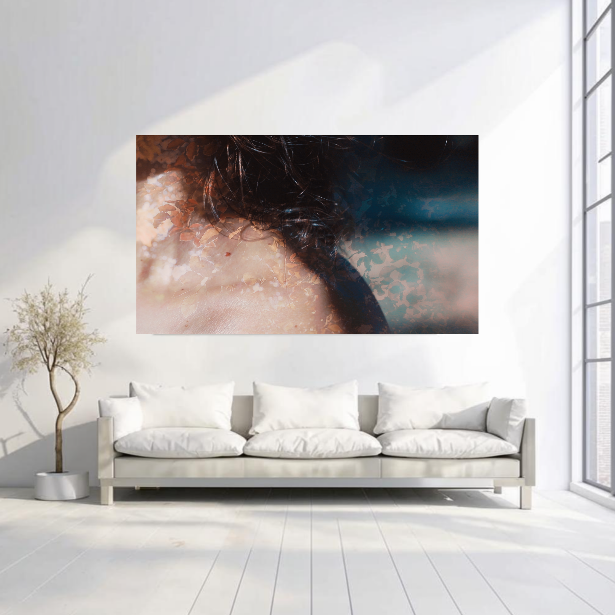 Elegant and artistic print for sale, symbolizing tenderness and self-reflection