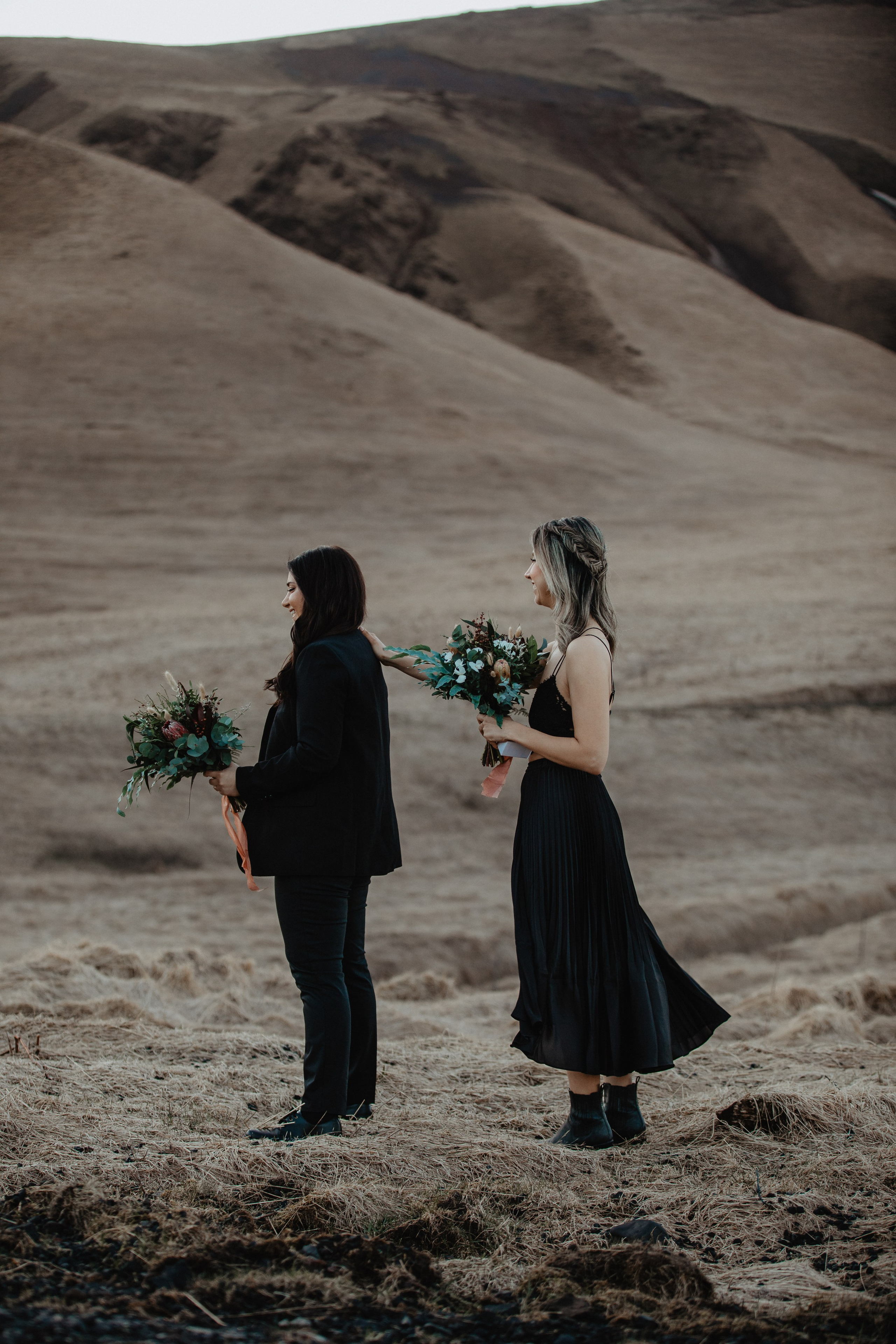 Same Sex Wedding at Iceland Black Sand Beach. Iceland elopement photographer & videographer