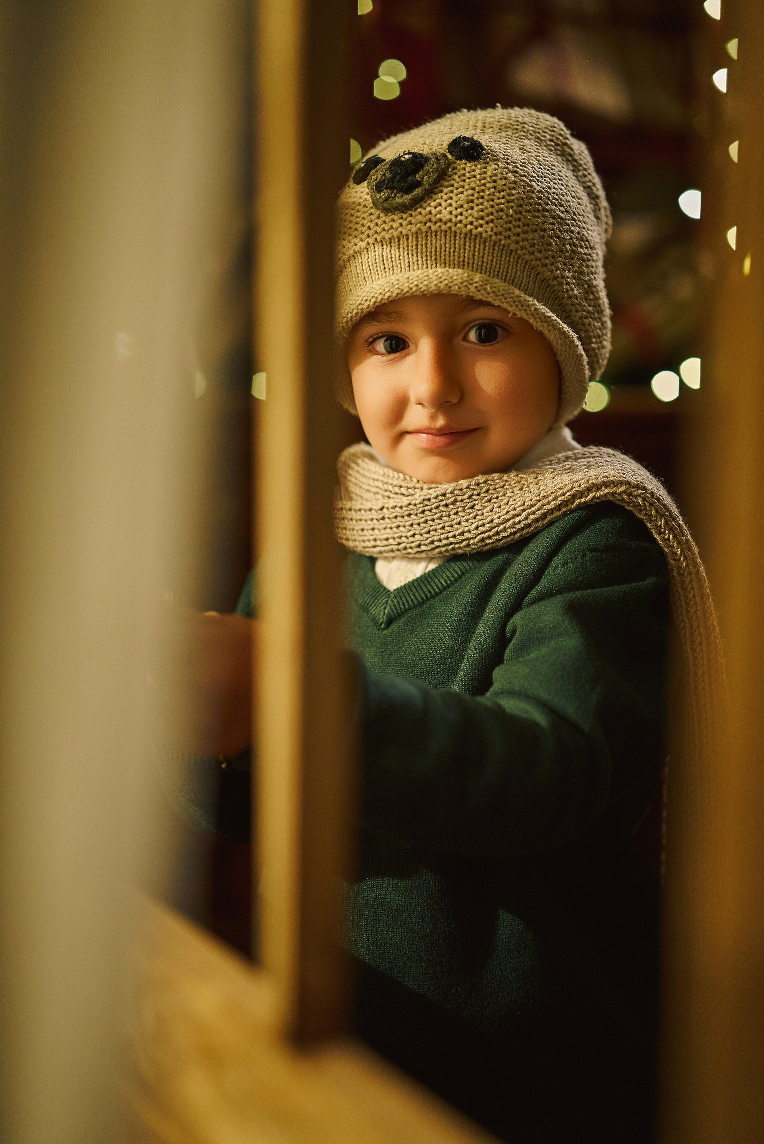 Niño en sesión de Navidad en Tenerife